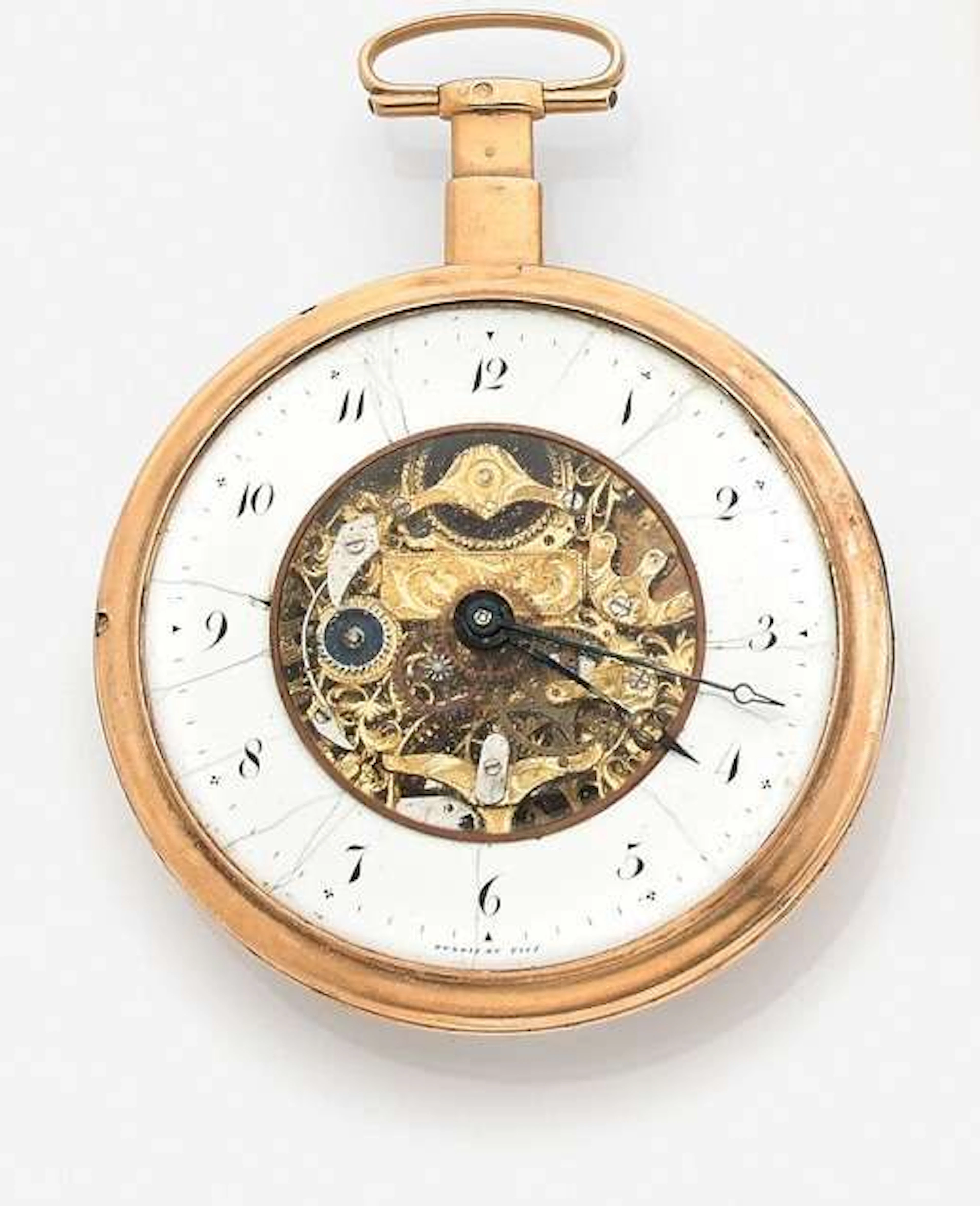 DUBOIS & FILS Début du XIXe siècle Montre en or demi-squelette à sonnerie