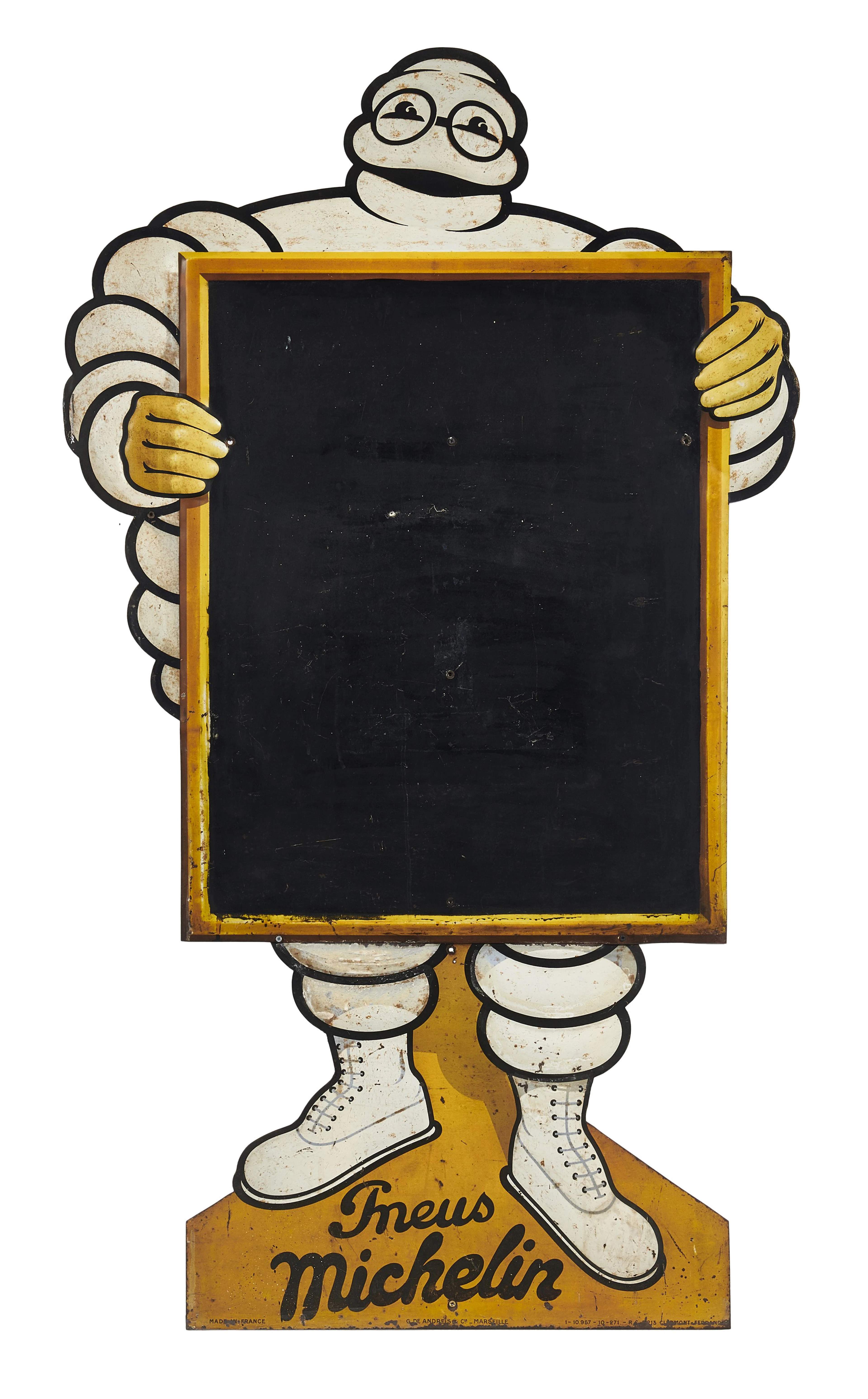 BIBENDUM PNEUS MICHELIN Rare et important panneau publicitaire, circa 1930