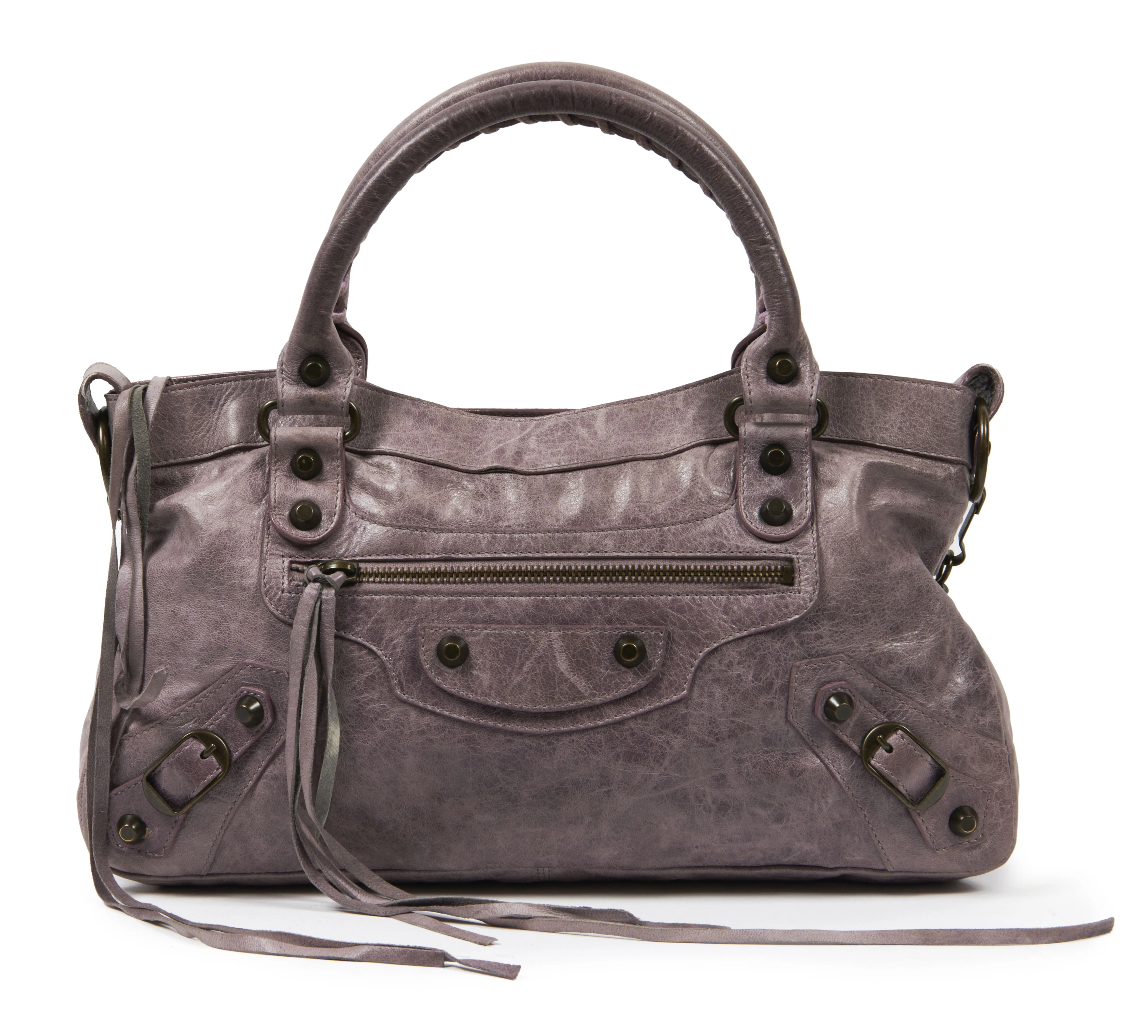 BALENCIAGA SAC "Arena First" en cuir vieilli lilas