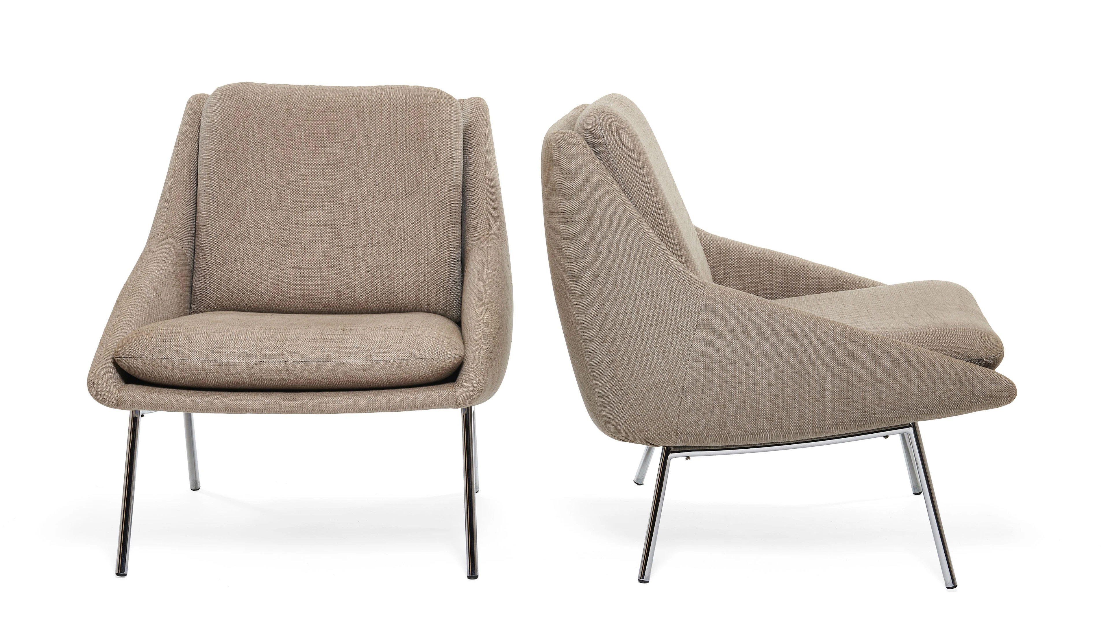 Joseph-André MOTTE (1926-1995) Paire de fauteuils mod