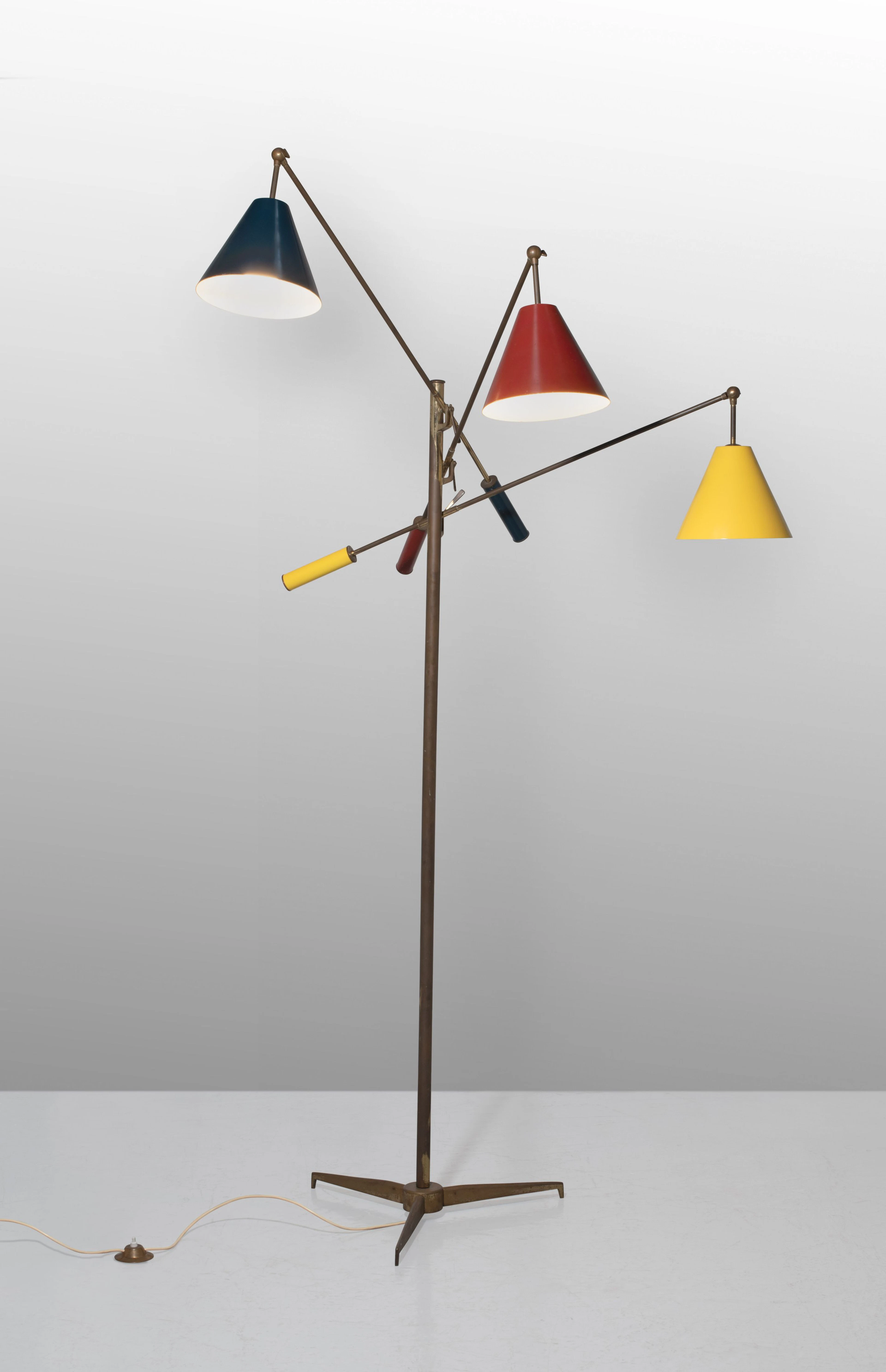 Angelo LELII 1911-1979 Lampadaire mod. 12128 dit «Triennale» – Circa 1947