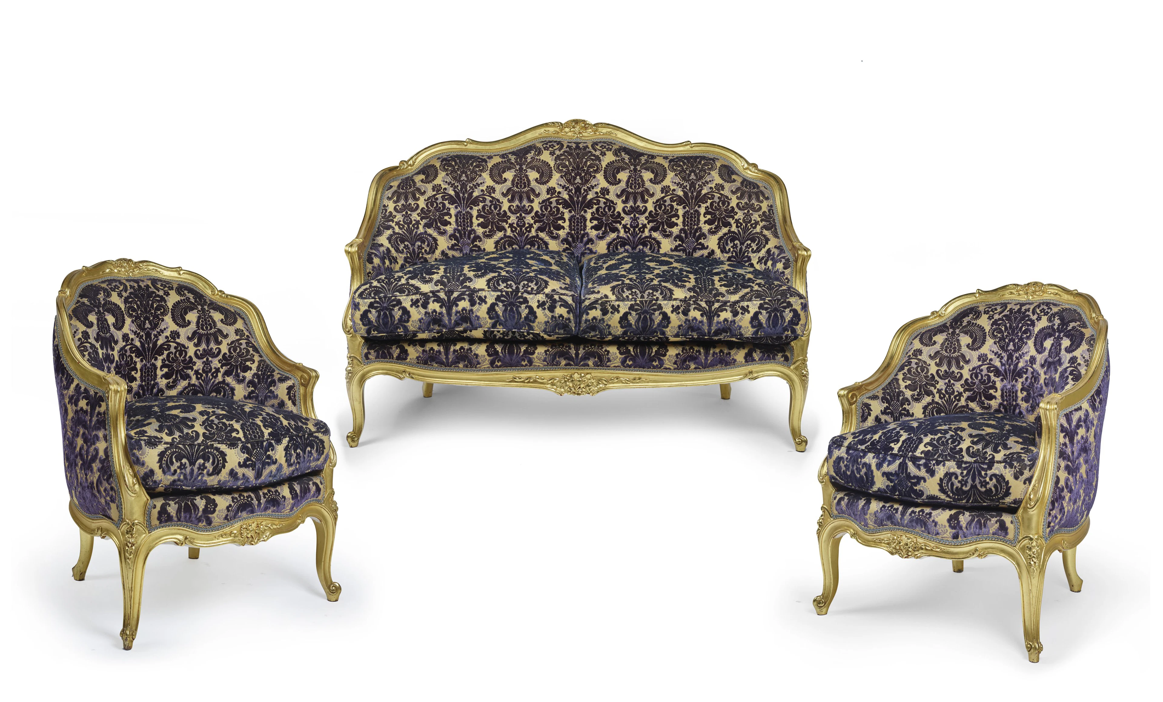 MOBILIER DE SALON DE STYLE LOUIS XV