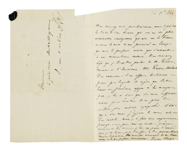 HUGO (Victor) Lettre autographe signée.