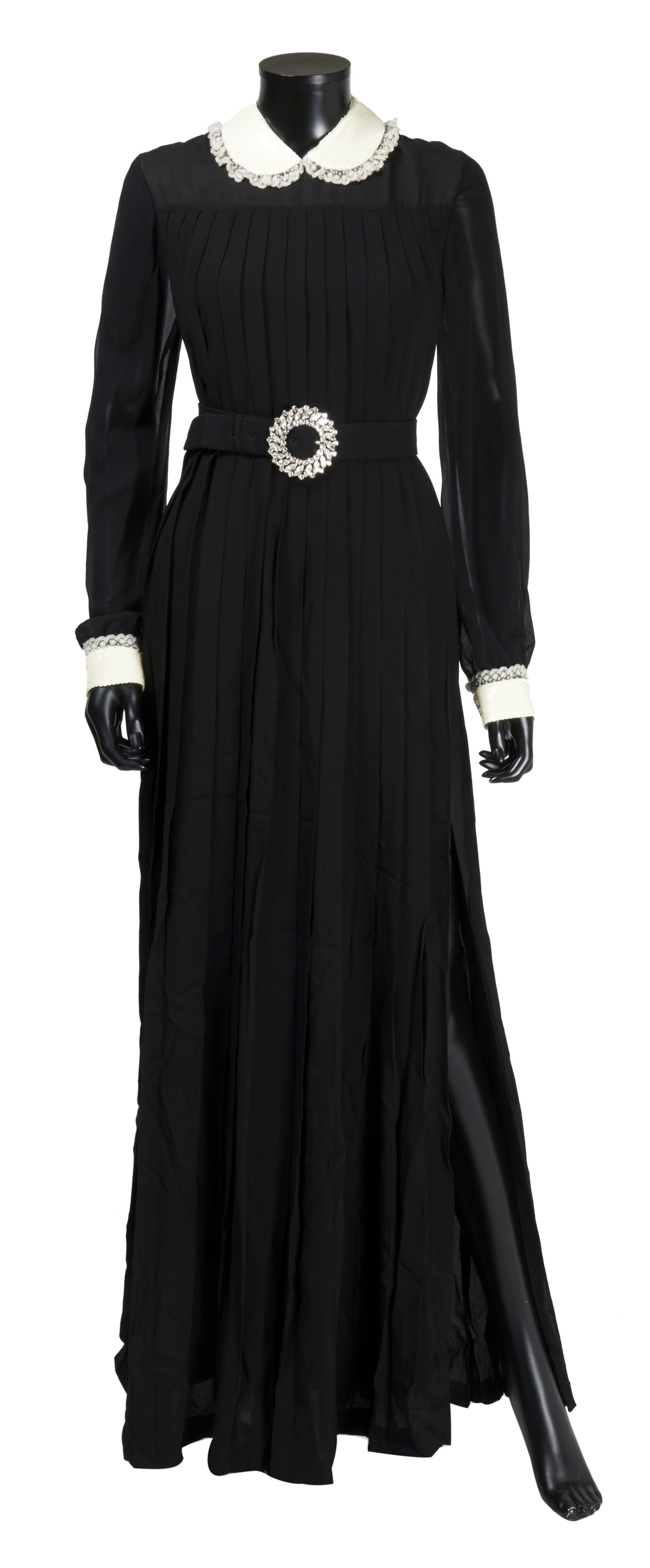 MIU MIU (Pre-fall 2018) Longue ROBE plissée en viscose noire