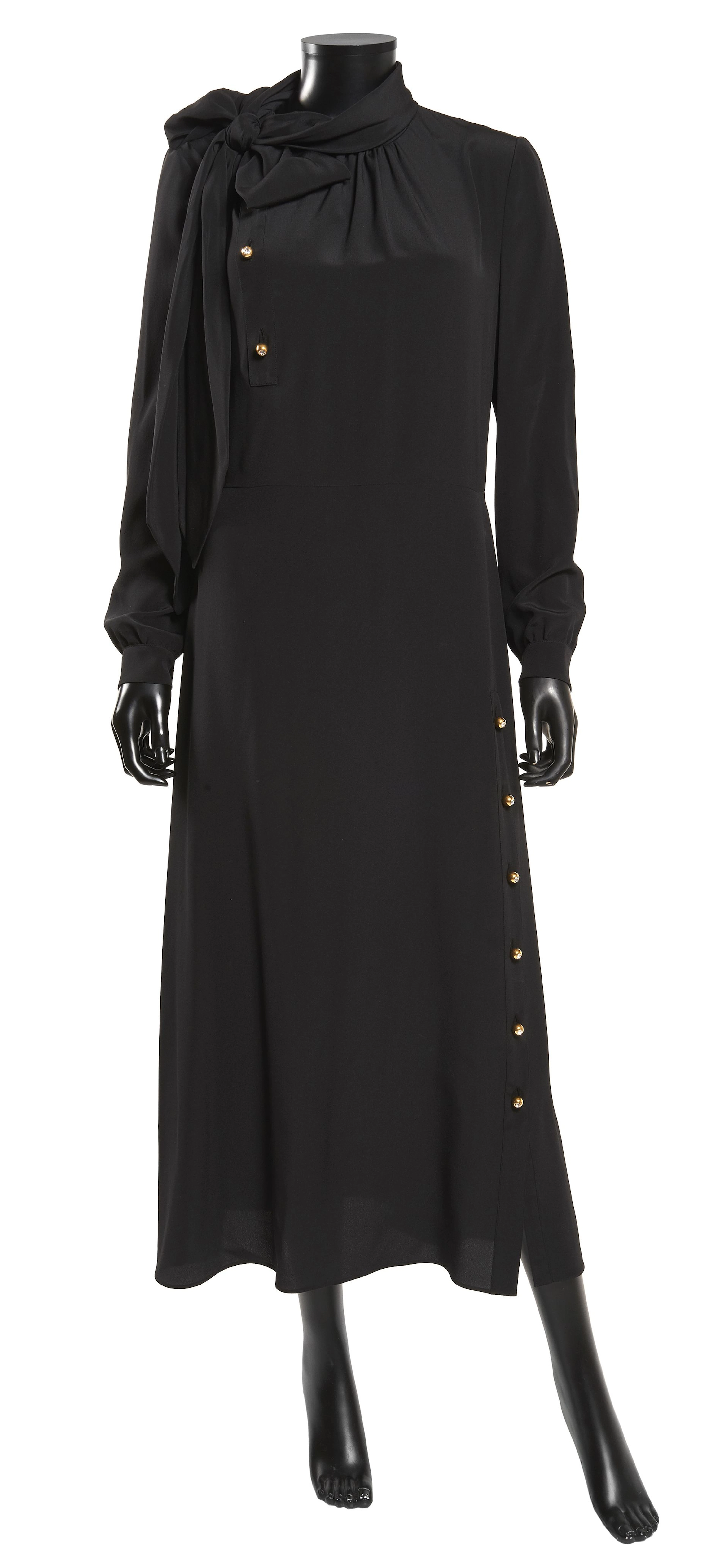 PRADA (2019) ROBE en crêpe de soie noir