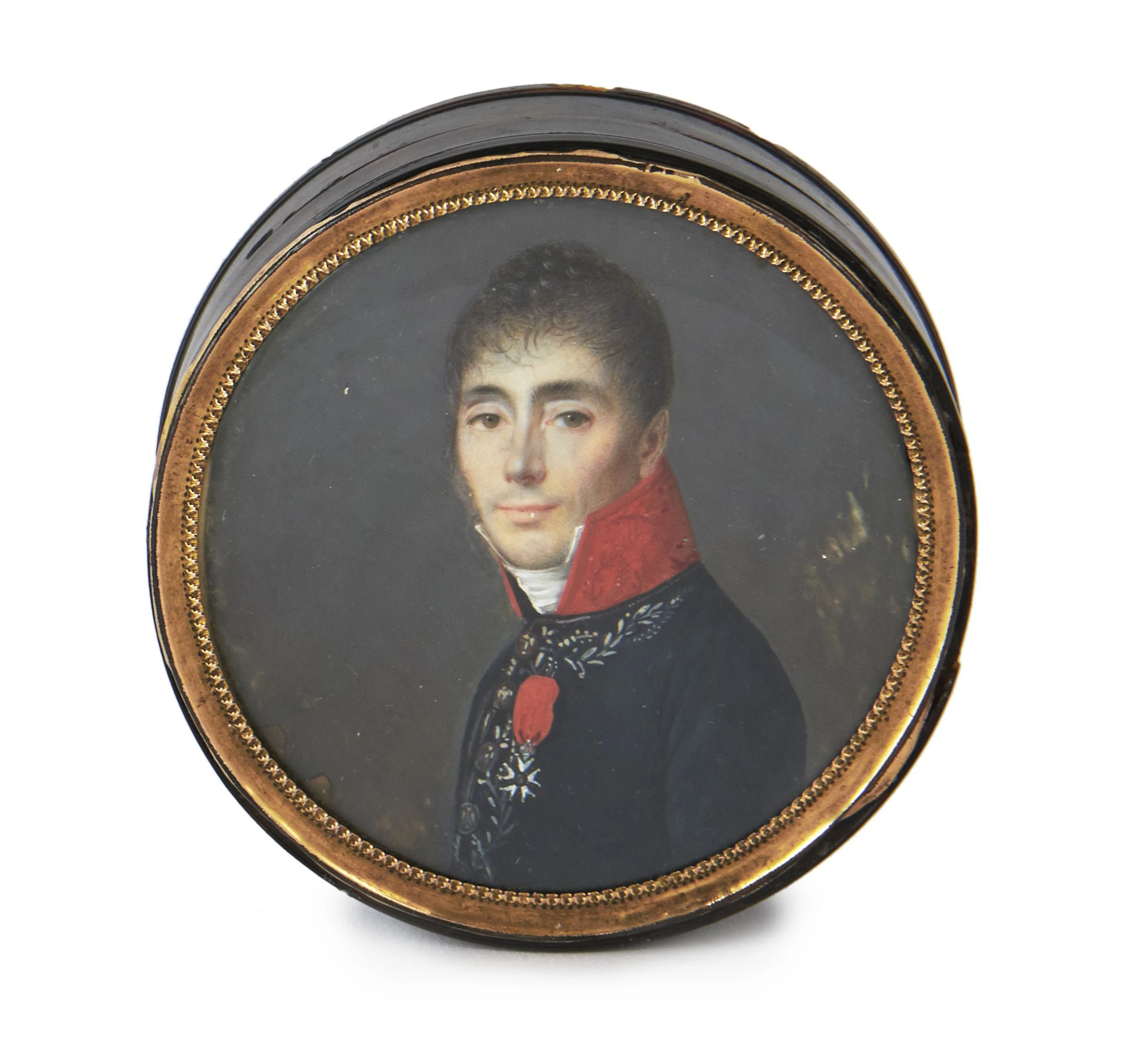 * BOITE ORNEE D'UNE MINIATURE - PORTRAIT PRESUME DE...