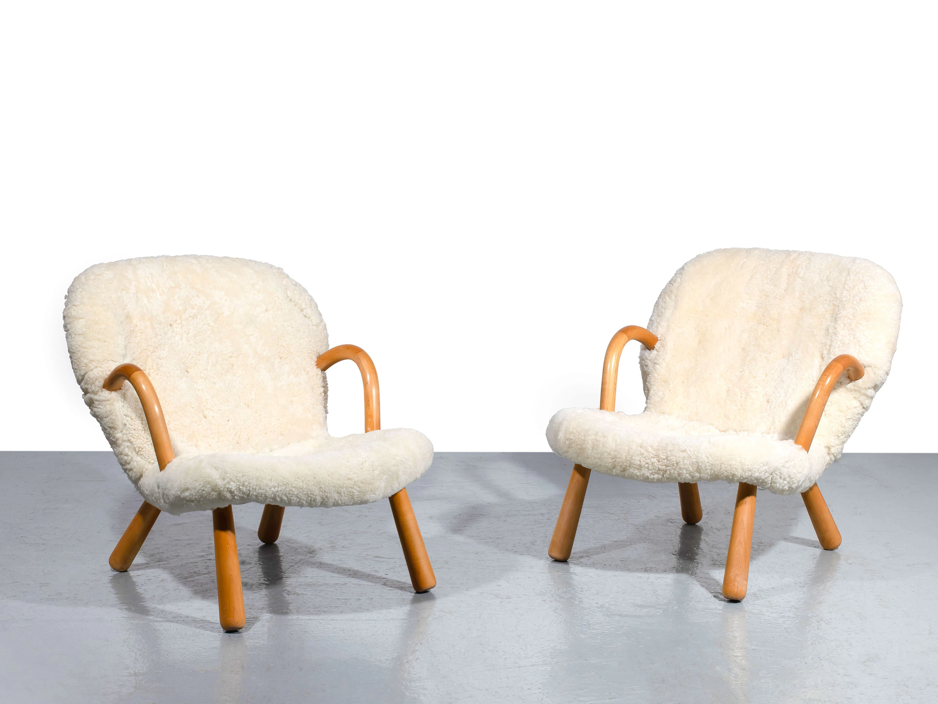 Philip ARCTANDER 1916-1994 Paire de fauteuils dits « Clam » - Création 1944