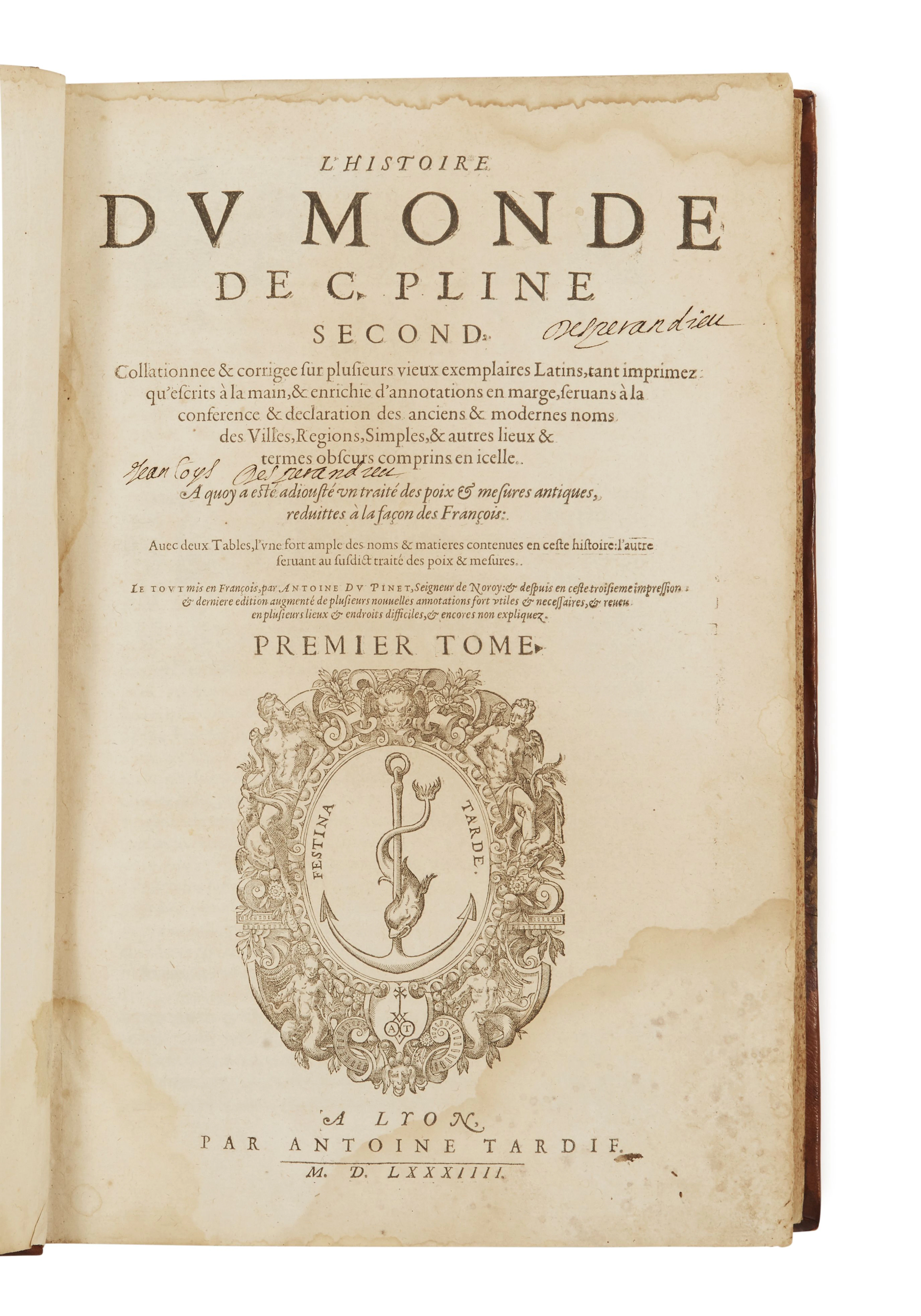 PLINE L'ANCIEN L'Histoire du monde […].