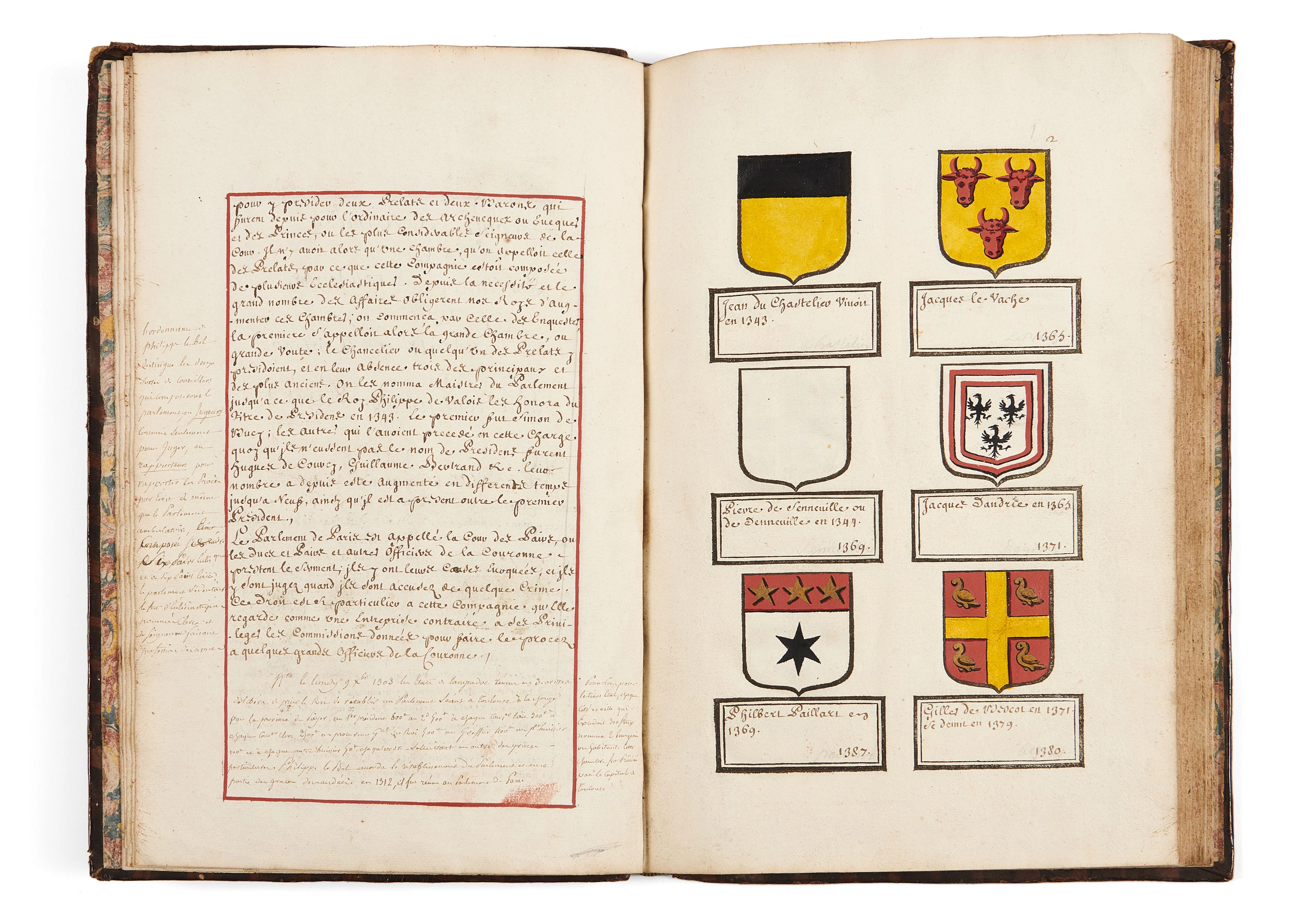 [MANUSCRIT.- PARLEMENT DE PARIS] Noms et armes des...