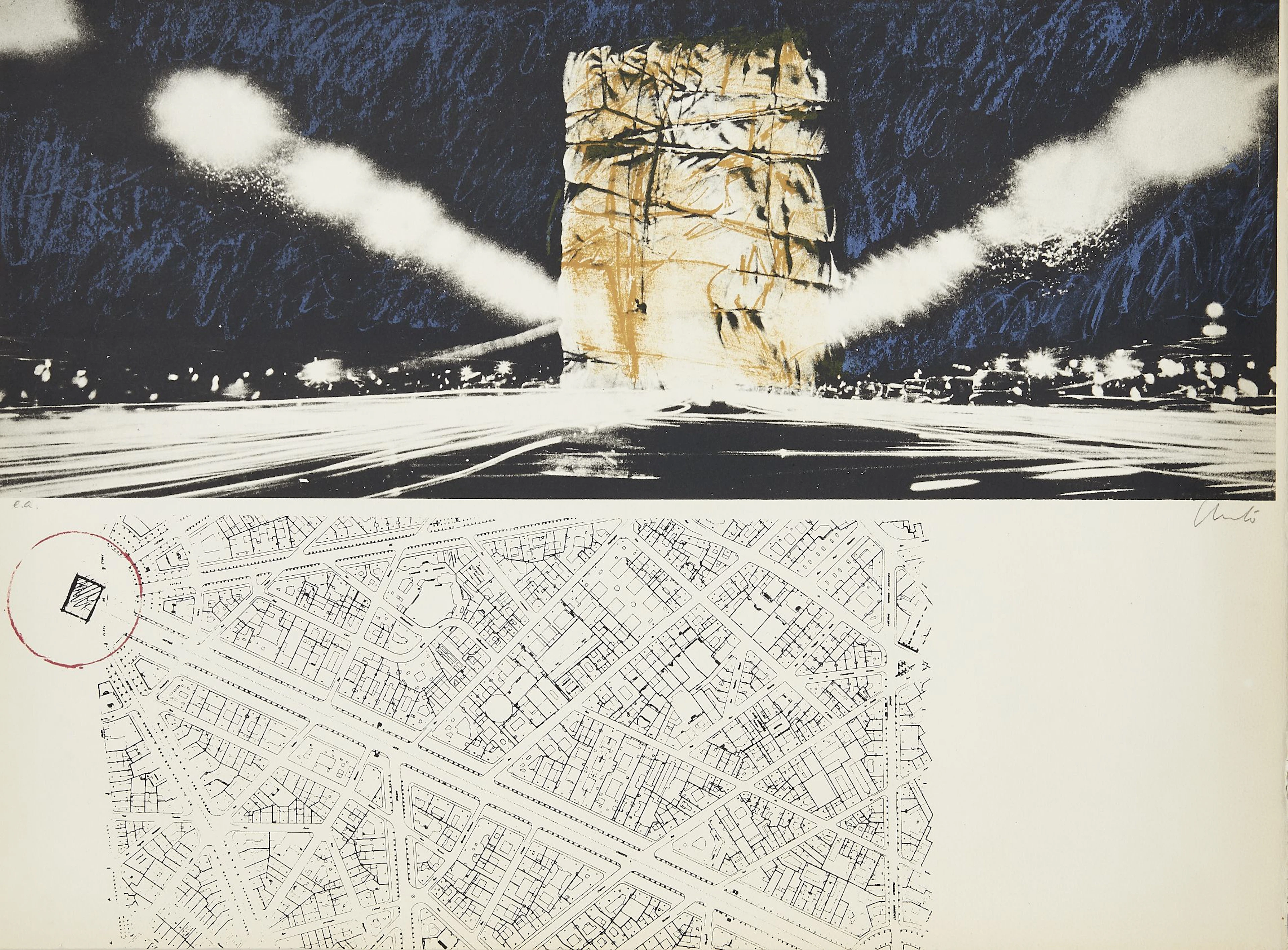 CHRISTO (Bulgare - 1935 - 2020) Projet Champs-Élysées...