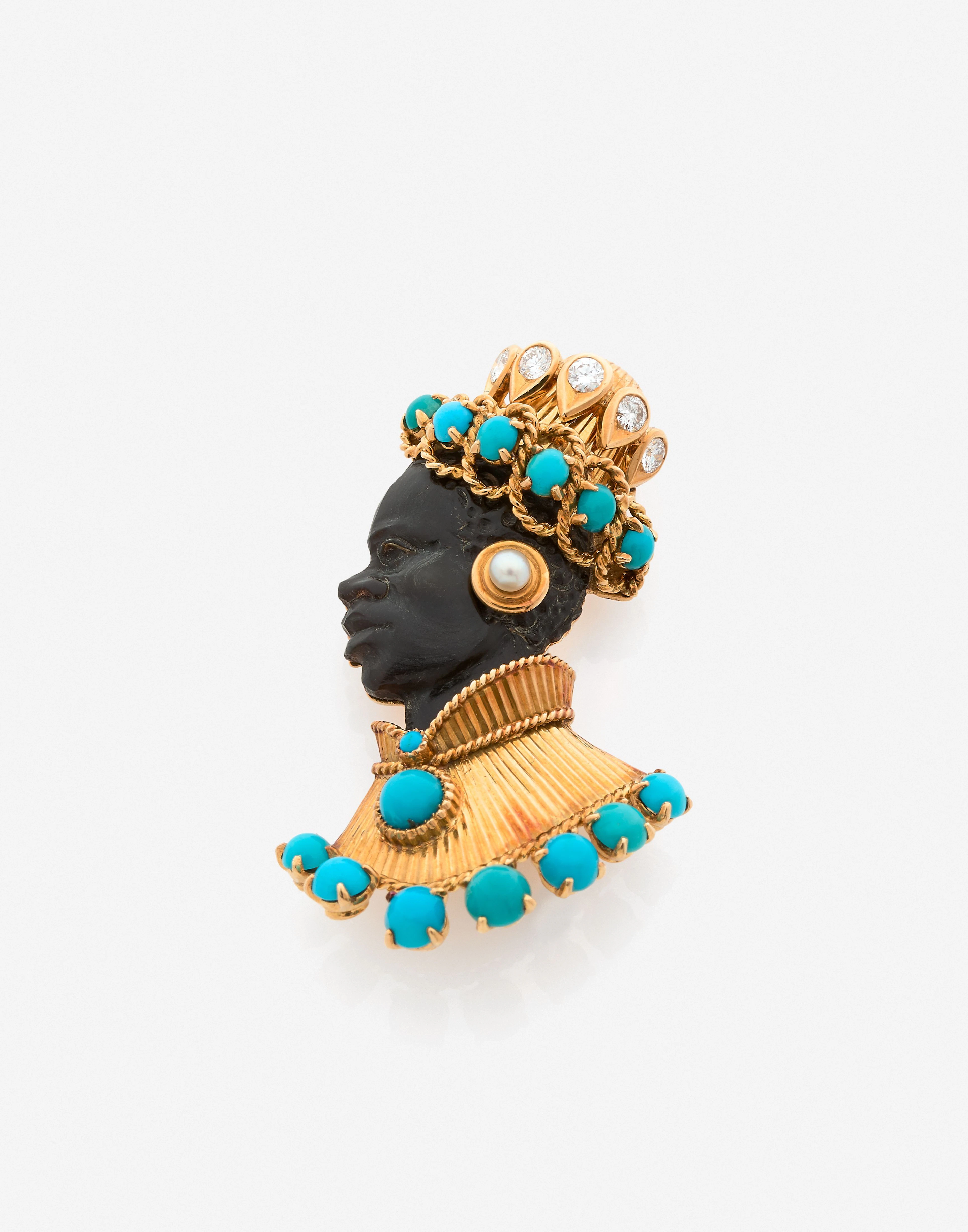 CARTIER Clip de corsage "Tête de maure"