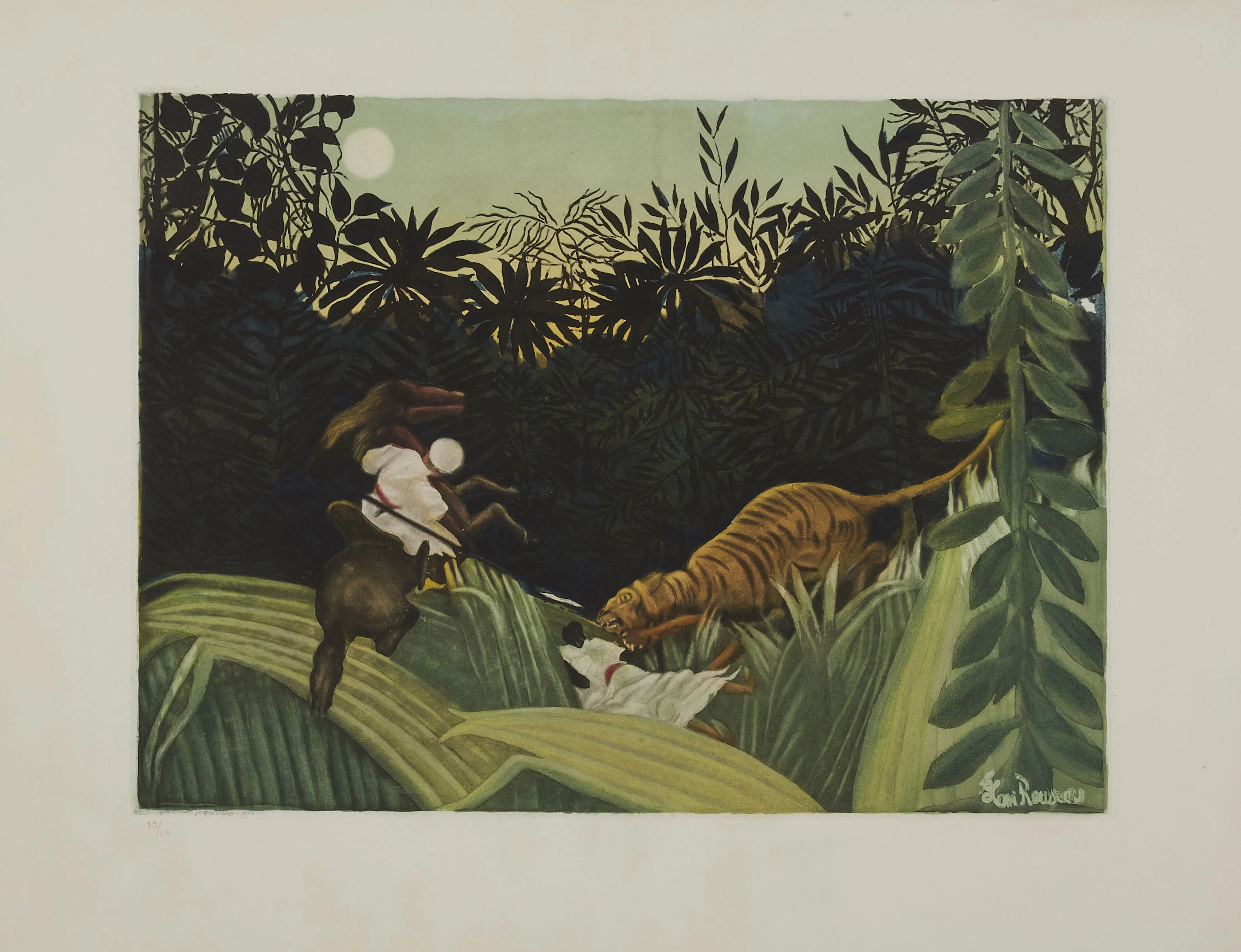 DOUANIER ROUSSEAU (d'après le) (1844 - 1910) La chasse au tigre - 1923/1924