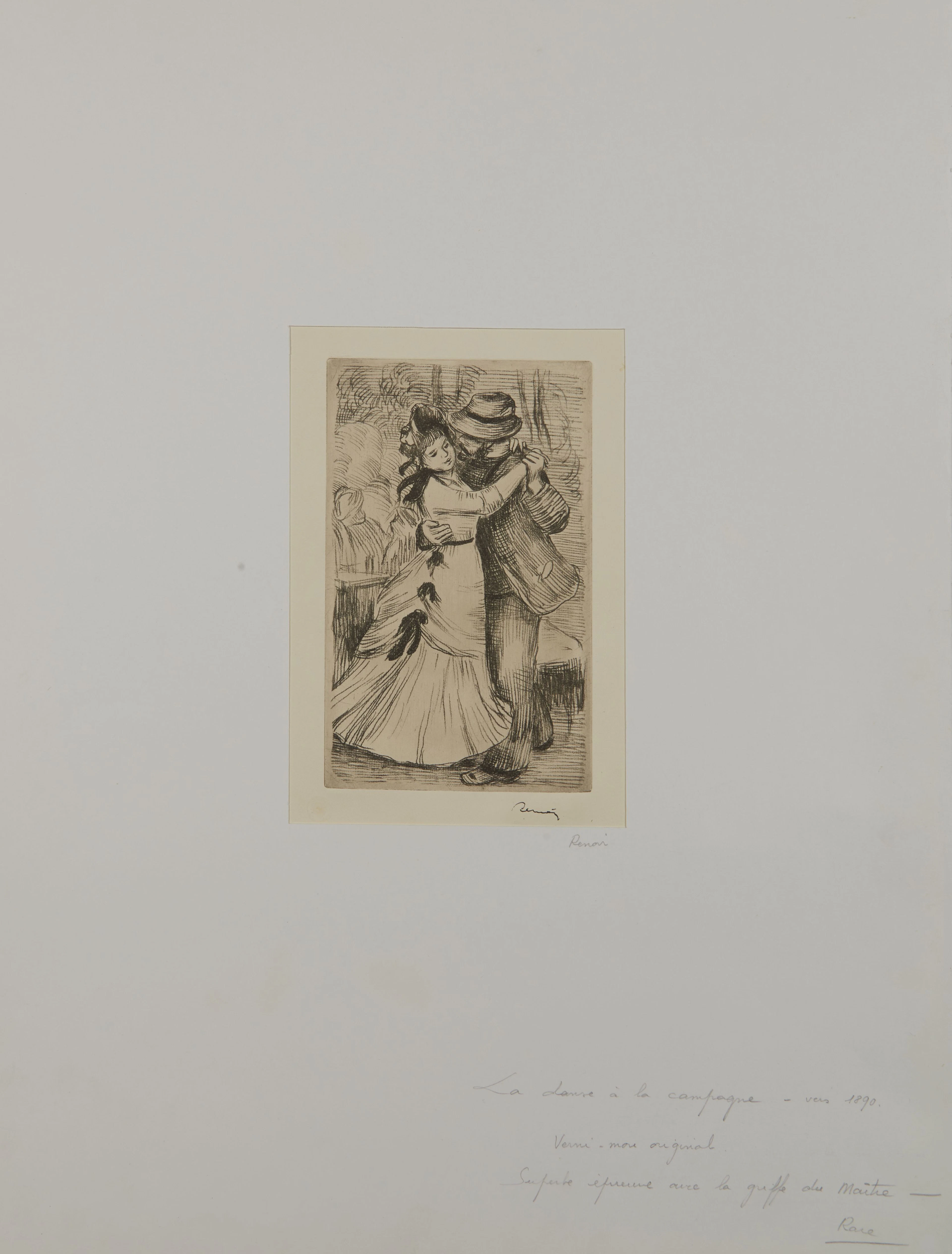 Auguste RENOIR (1841 - 1919) Danse à la campagne (2ème planche) - circa 1890