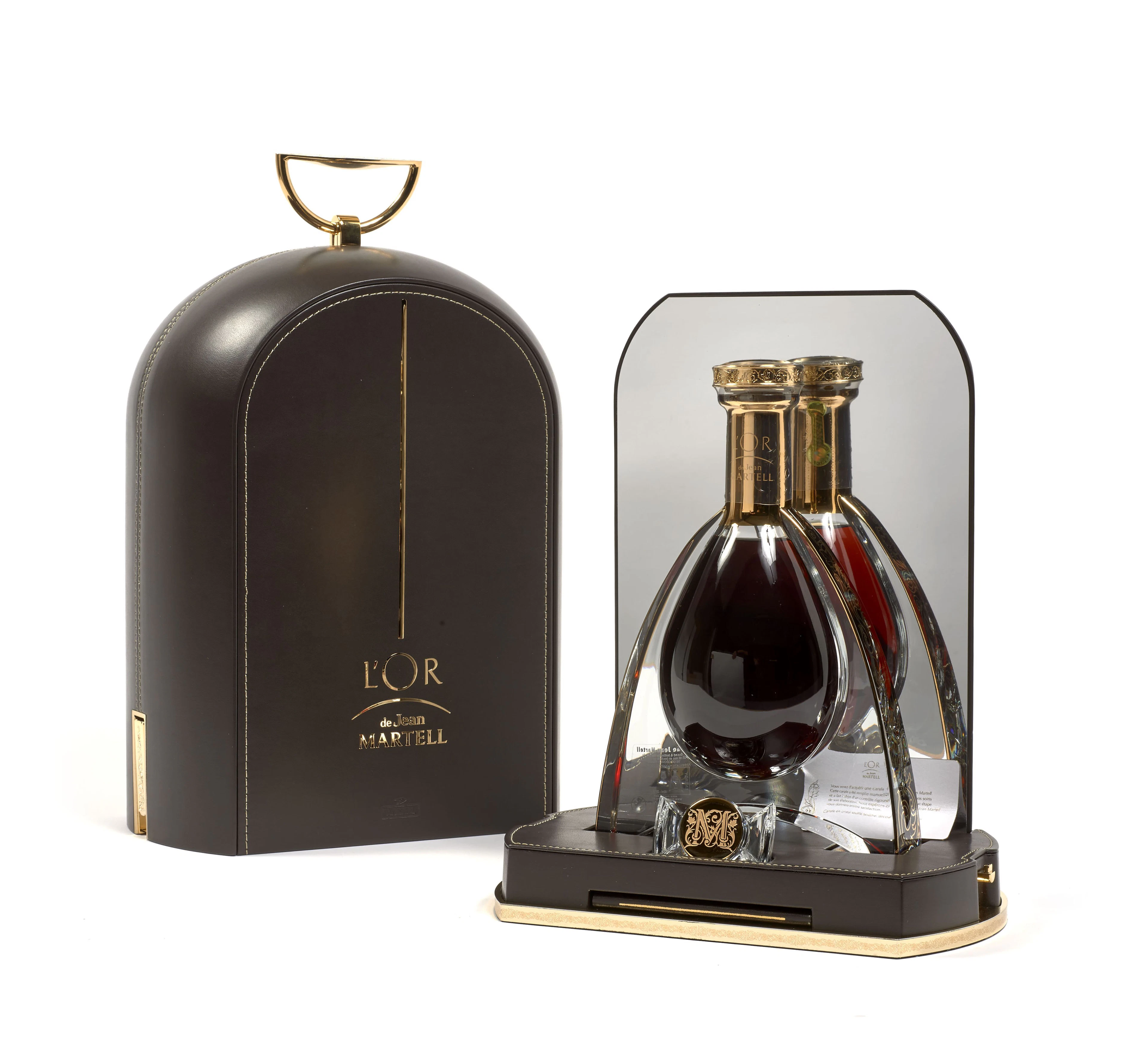 1 bouteille COGNAC L'OR DE JEAN MARTELL Carafe en cristal soufflé bouche