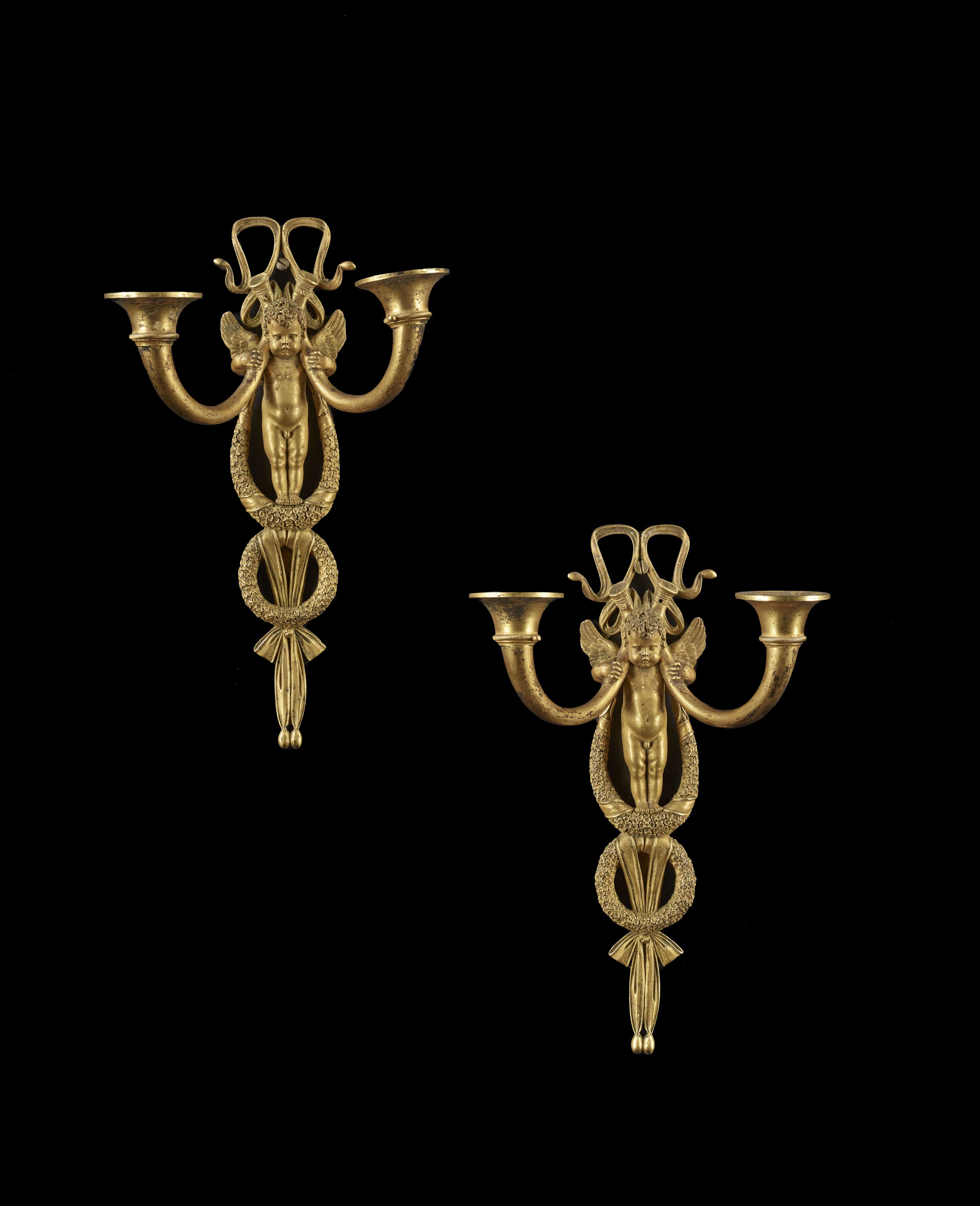 PAIRE D'APPLIQUES D'ÉPOQUE EMPIRE Attribuées à Claude Galle (1759-1815)