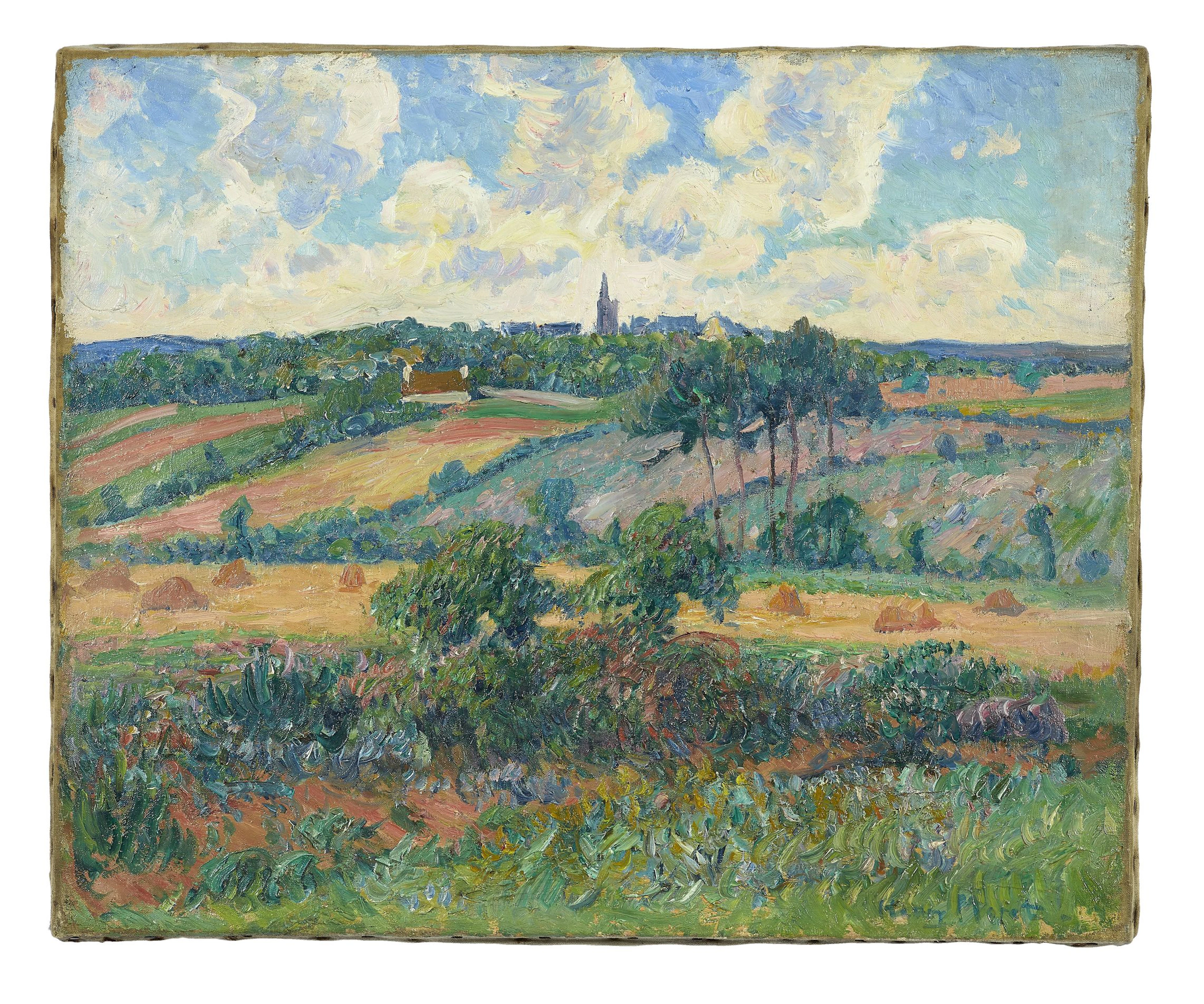 Henry MORET 1856 - 1913 Paysage de moisson en Bretagne...