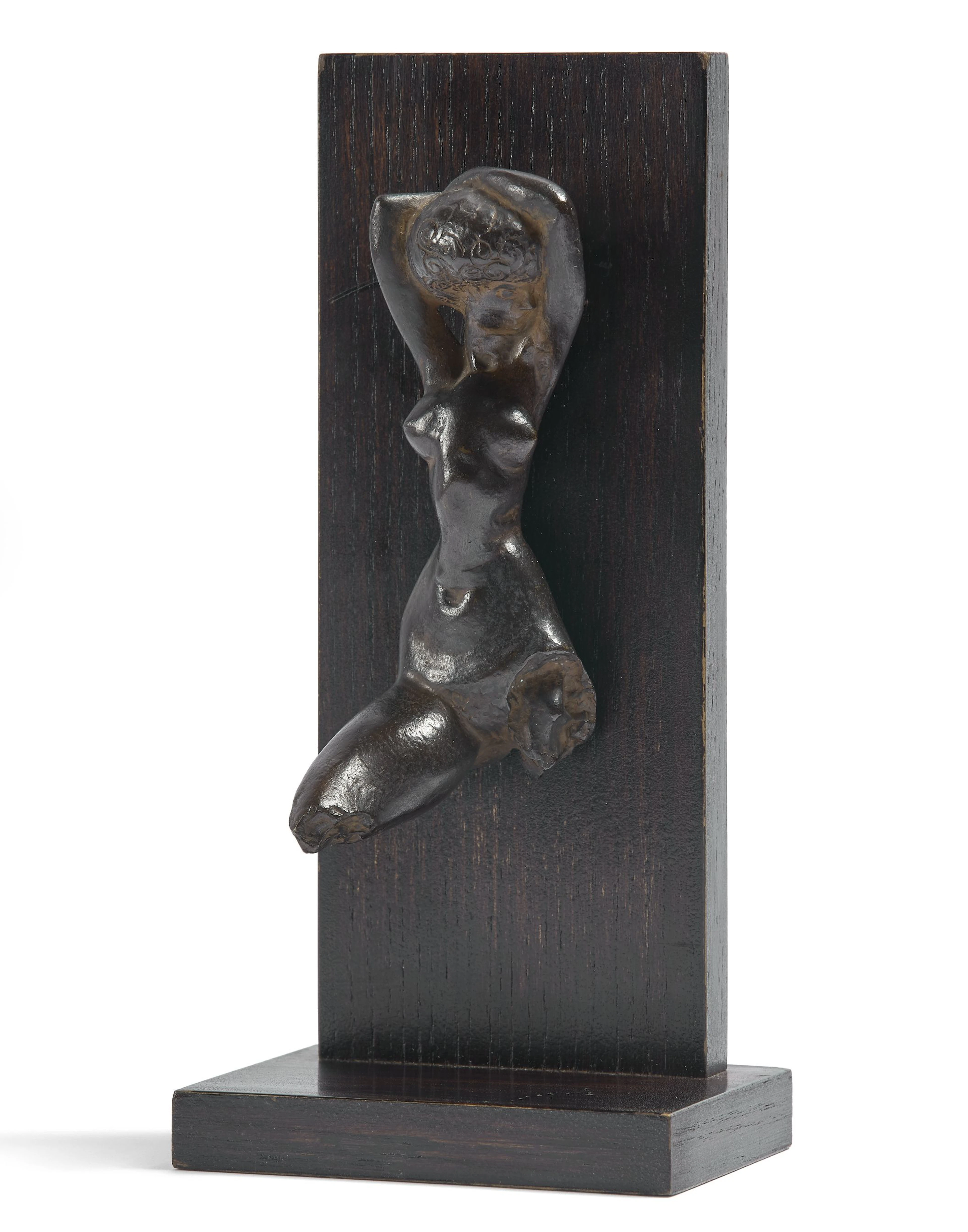 Pablo GARGALLO 1881-1934 Petite faunesse étendue - 1906 Bronze à patine brune