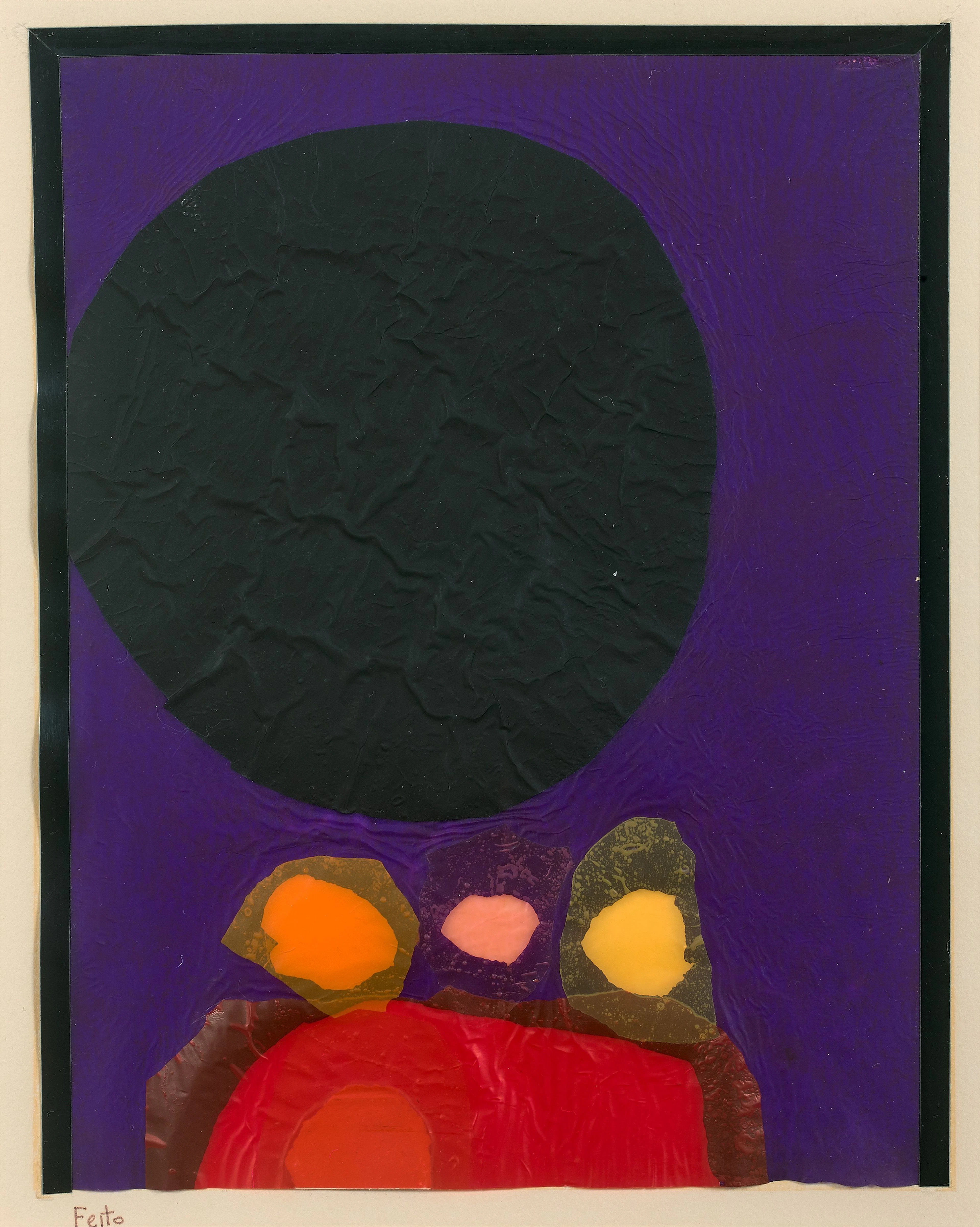 Luis FEITO (Né en 1929) LA FAMILLE Technique mixte et collage sur papier