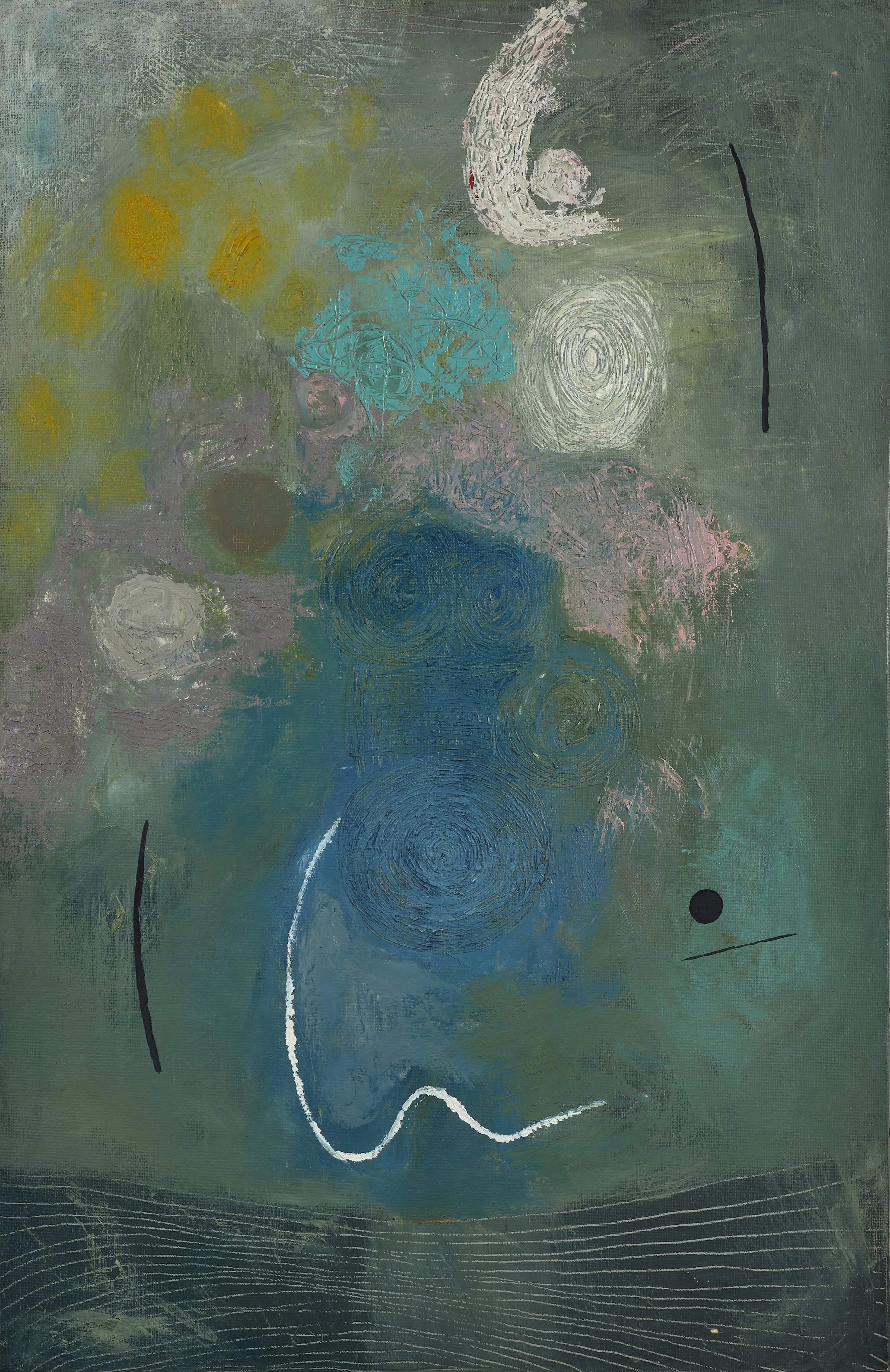 Modest CUIXART (1925 - 2007) Sans titre - 1955 Huile sur toile