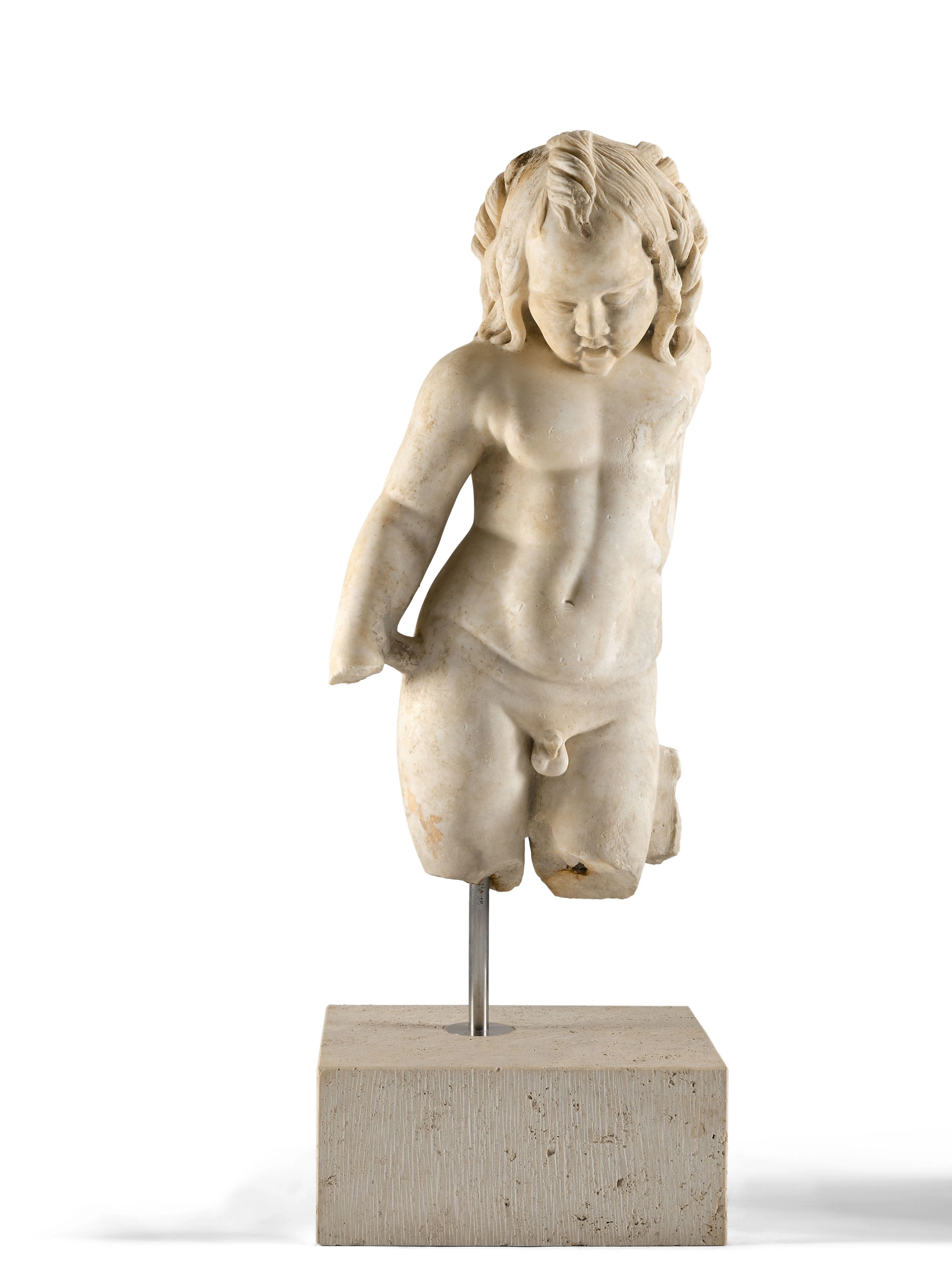 Ecole italienne de la Renaissance Eros Marbre blanc
