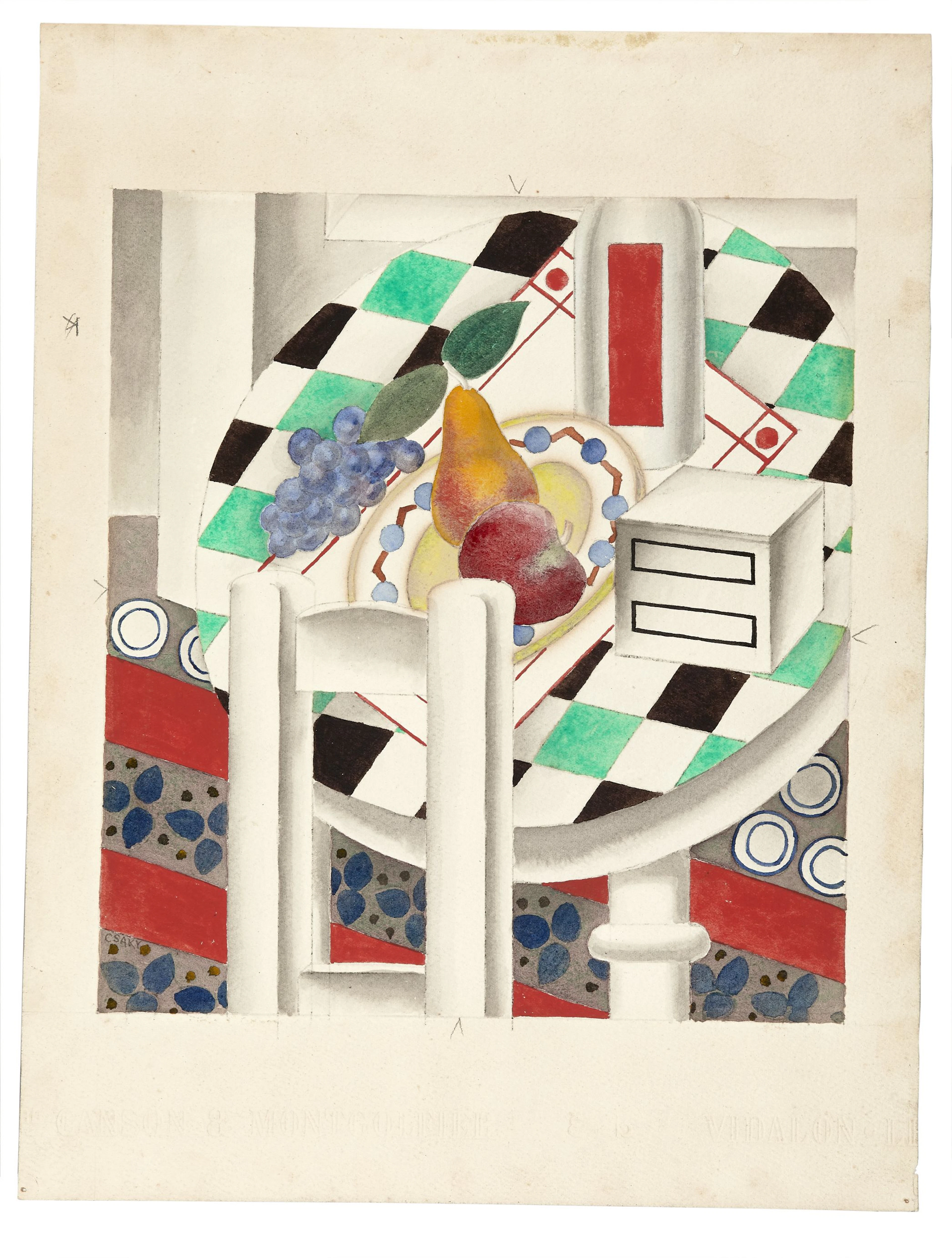 Joseph CSAKY 1888- 1971 Nature morte aux poires - circa...