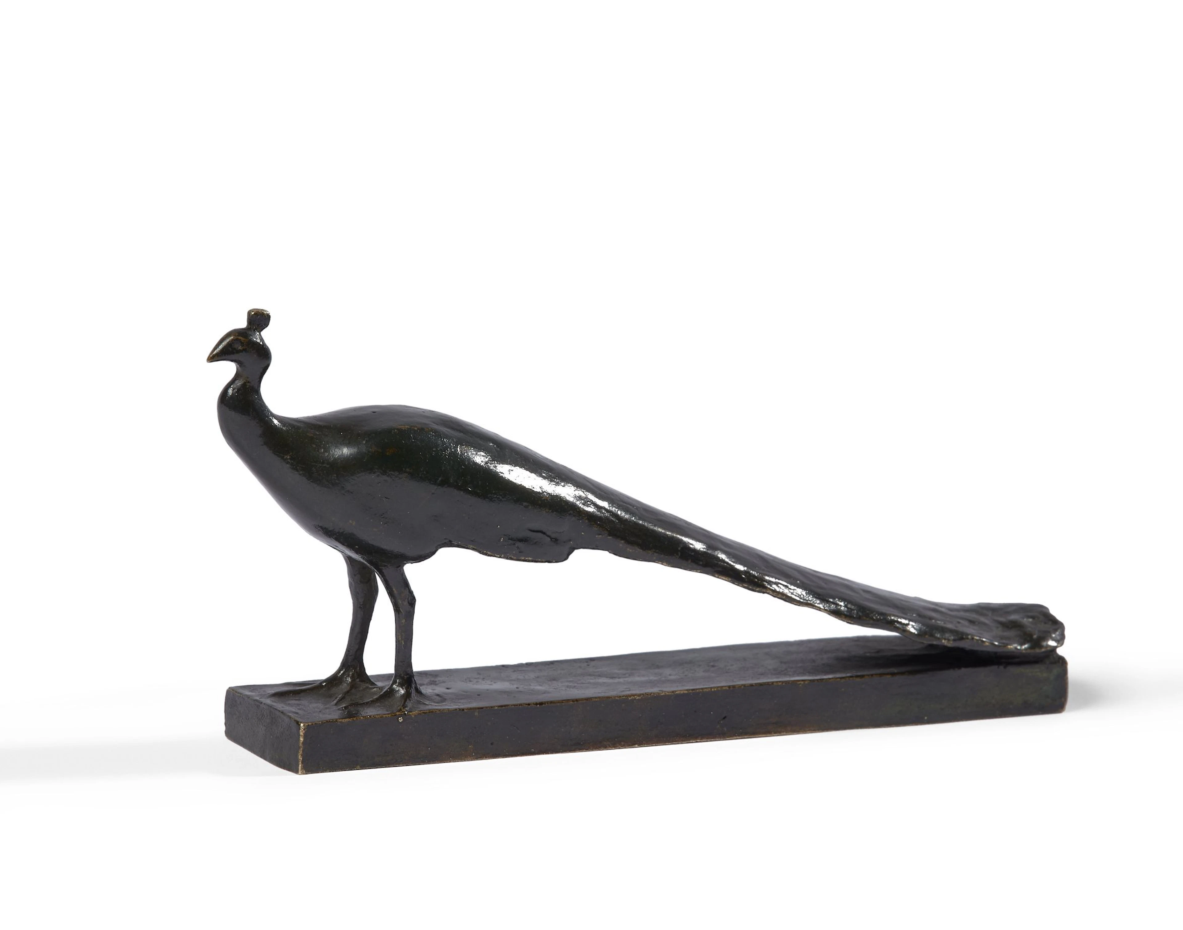 François POMPON 1855- 1933 Paon - 1918-1922 Bronze à patine brune