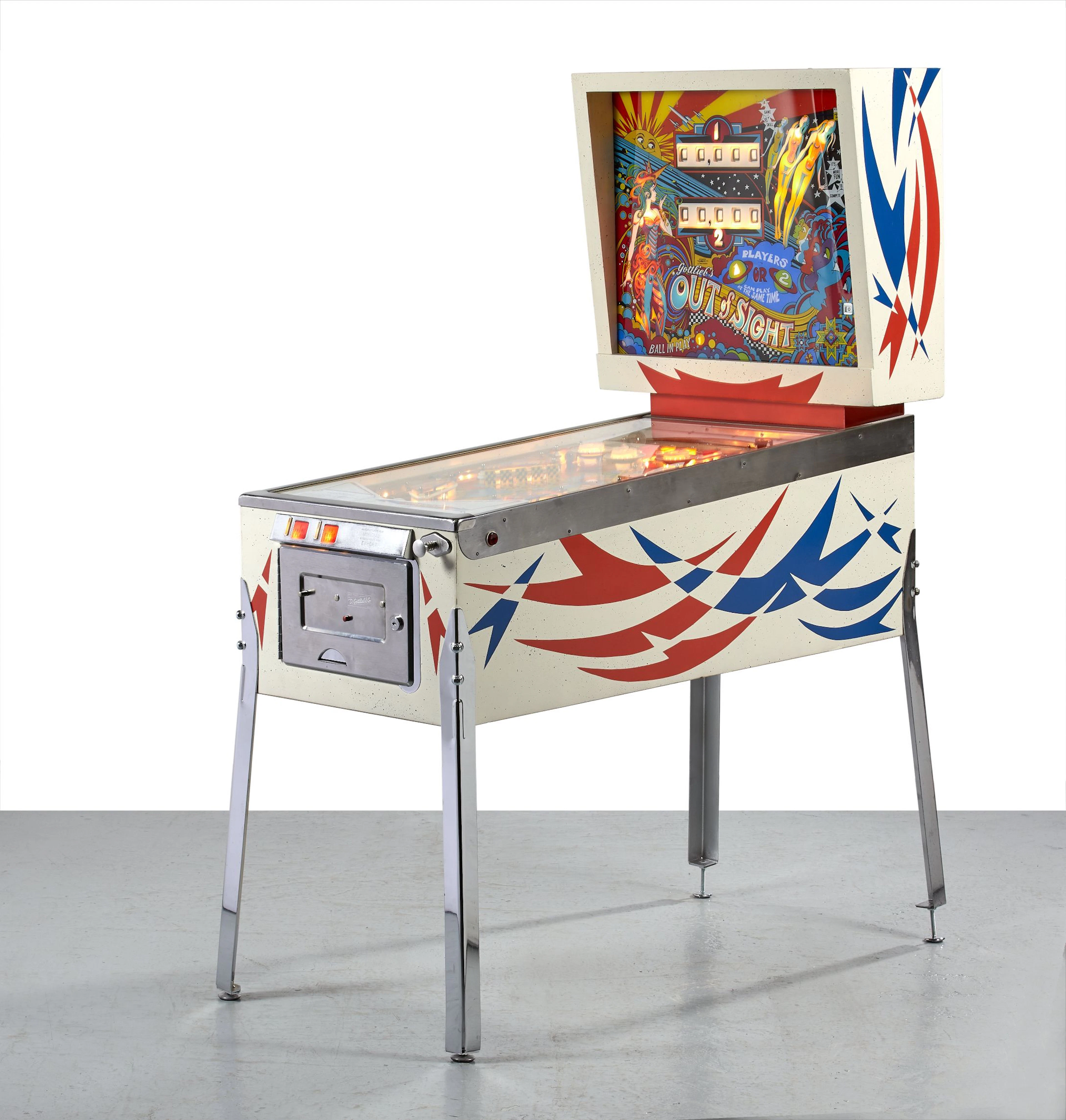 GOTTLIEB USA Flipper modèle "Out Sight" - 1974 Pietement en métal