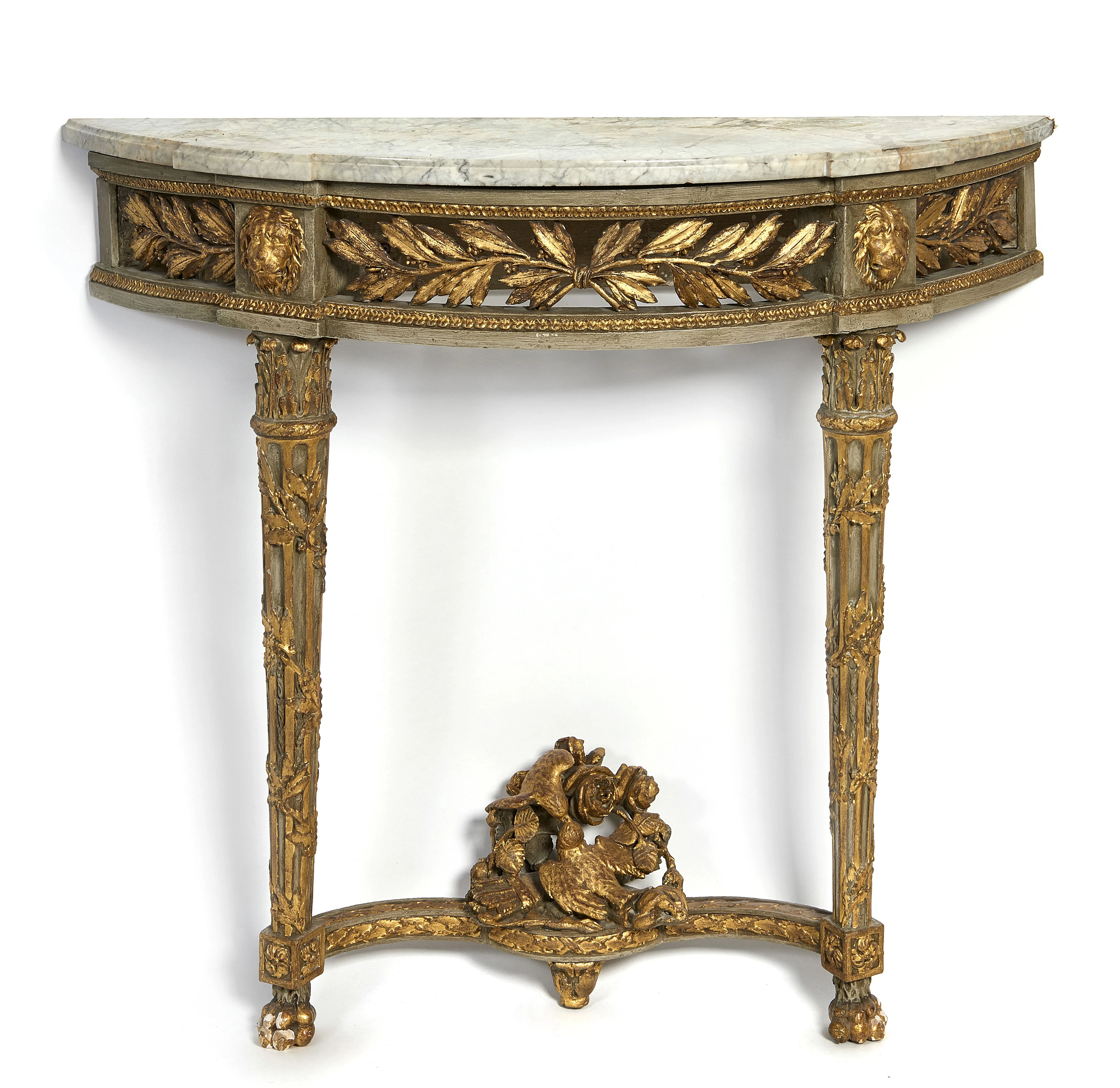 CONSOLE DEMI-LUNE DE STYLE LOUIS XVI