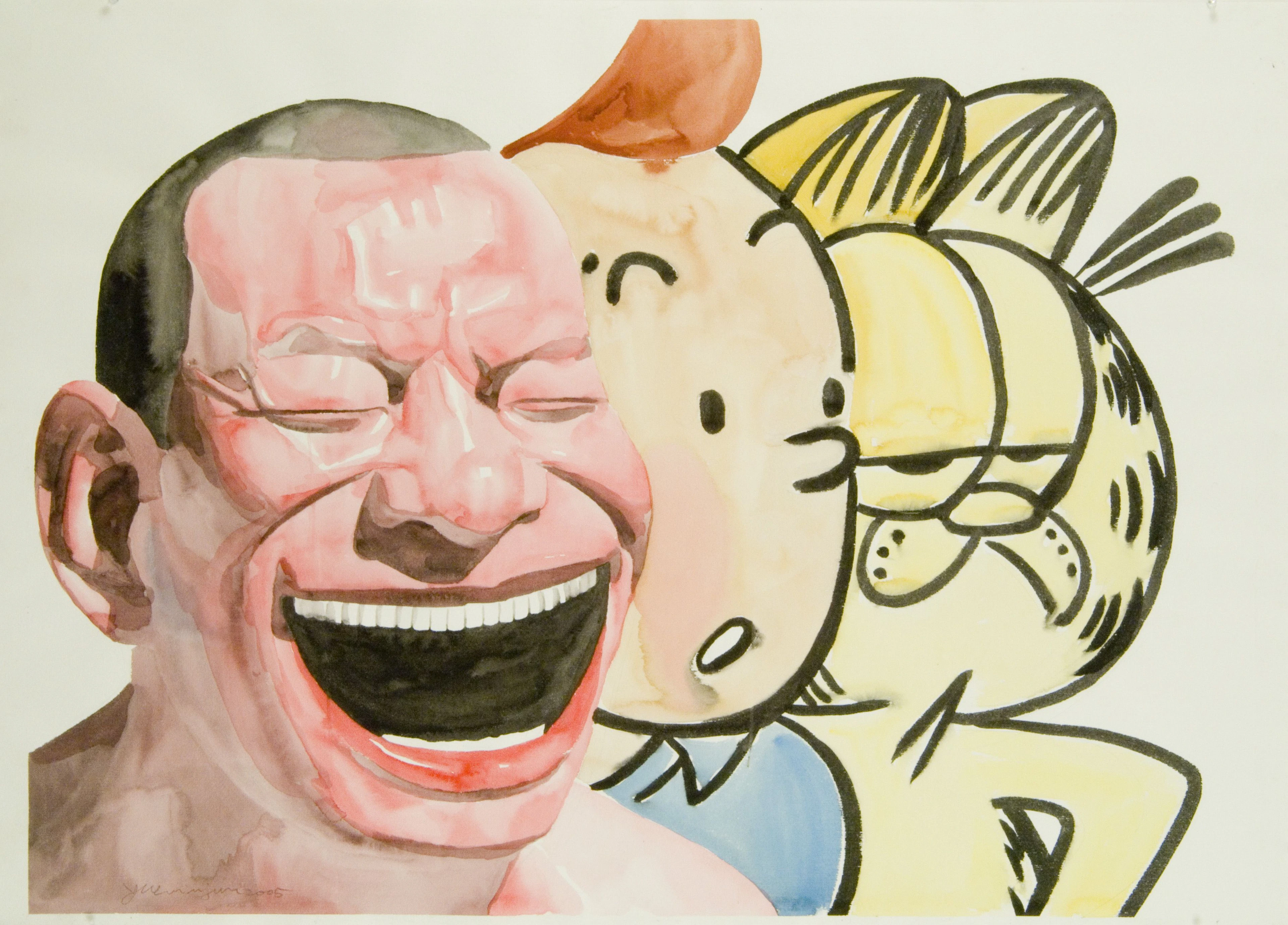 YUE Minjun (Né en 1962) Untitled (Smile-isme n°16) - 2006...