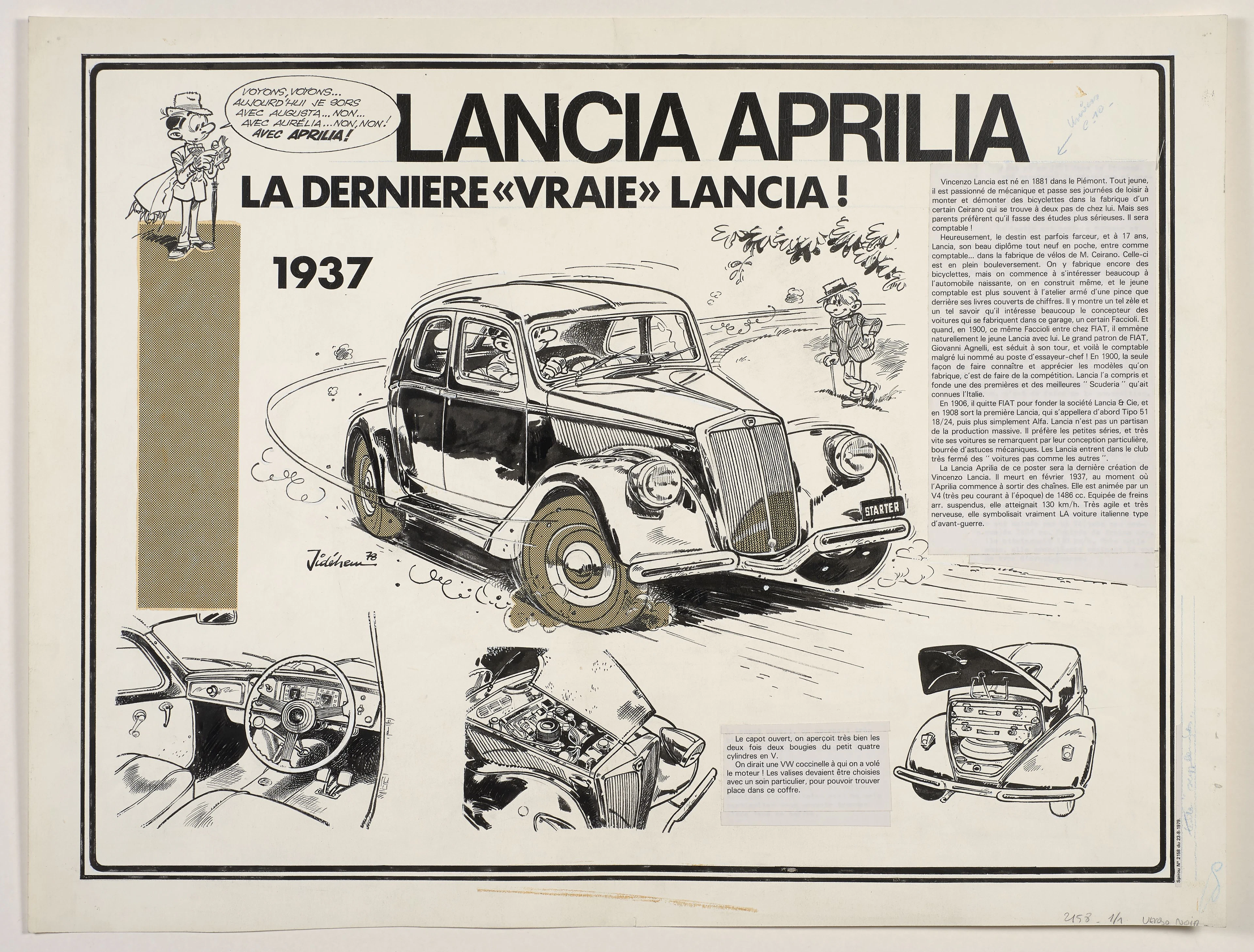 JIDÉHEM (Jean De Mesmaeker dit) 1935 - 2017 Lancia Aprilia - 1937