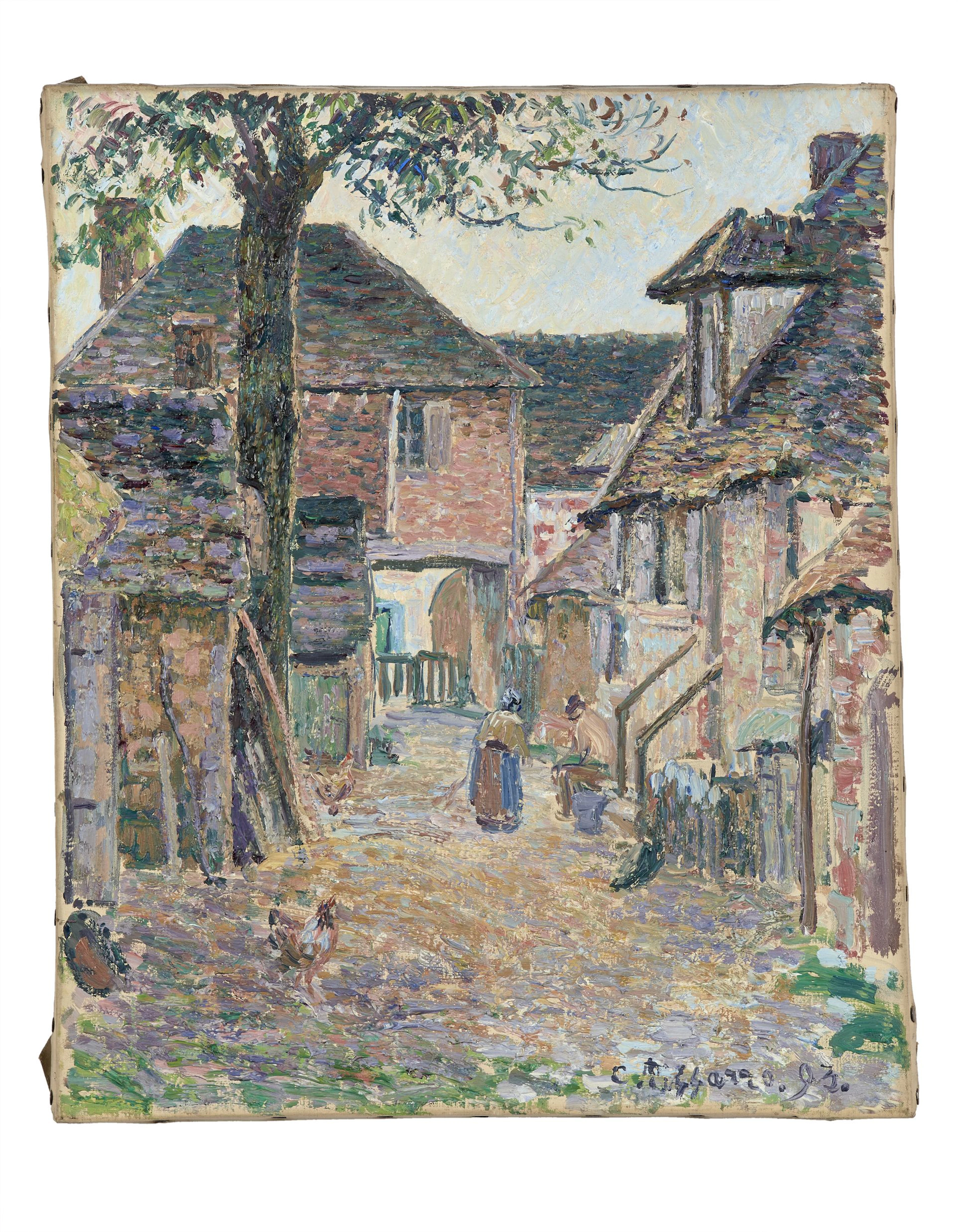 Camille PISSARRO 1830-1903 La cour de la mère Rocque