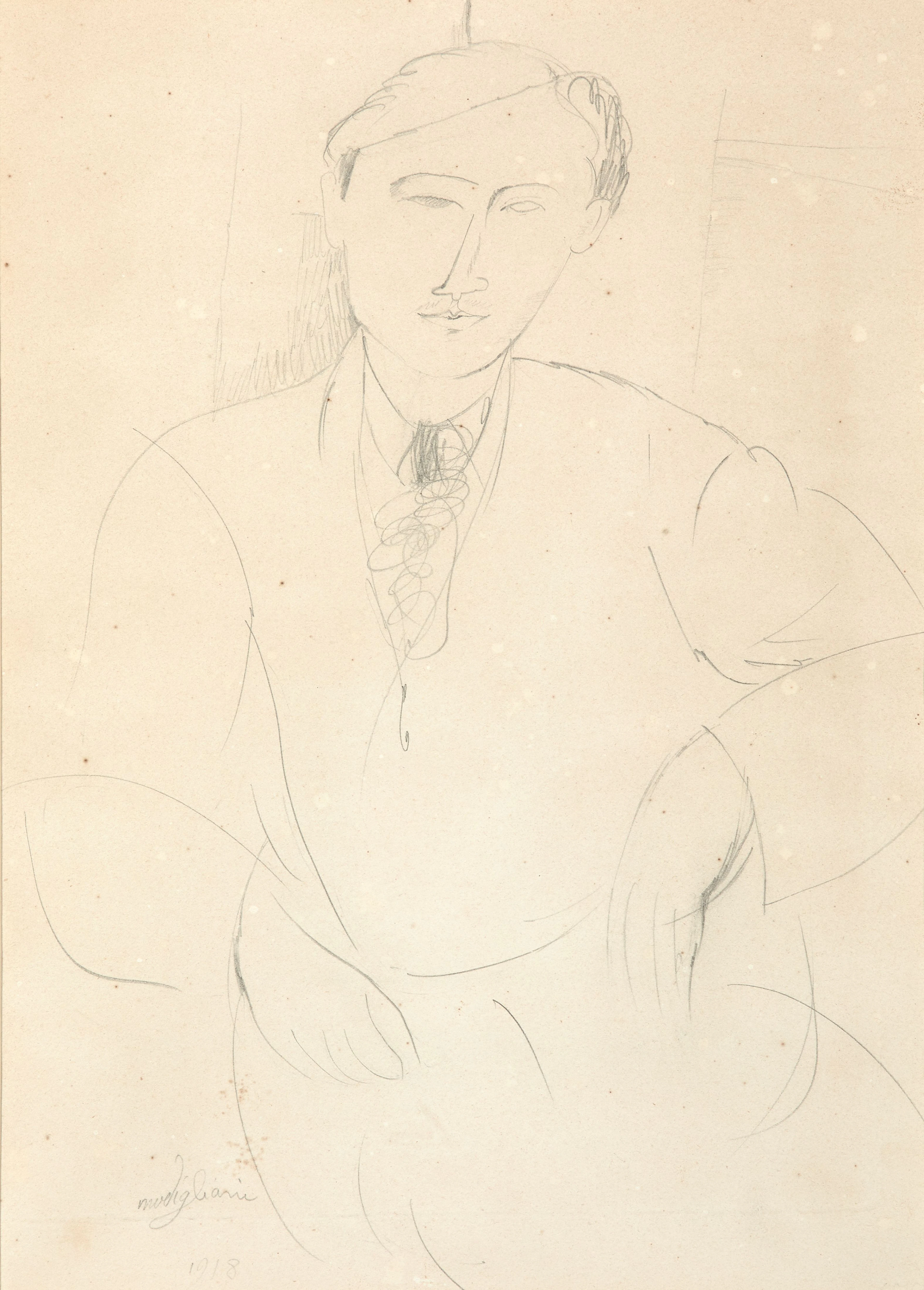 Amedeo MODIGLIANI 1884- 1920 Portrait de Jacques Lipchitz...