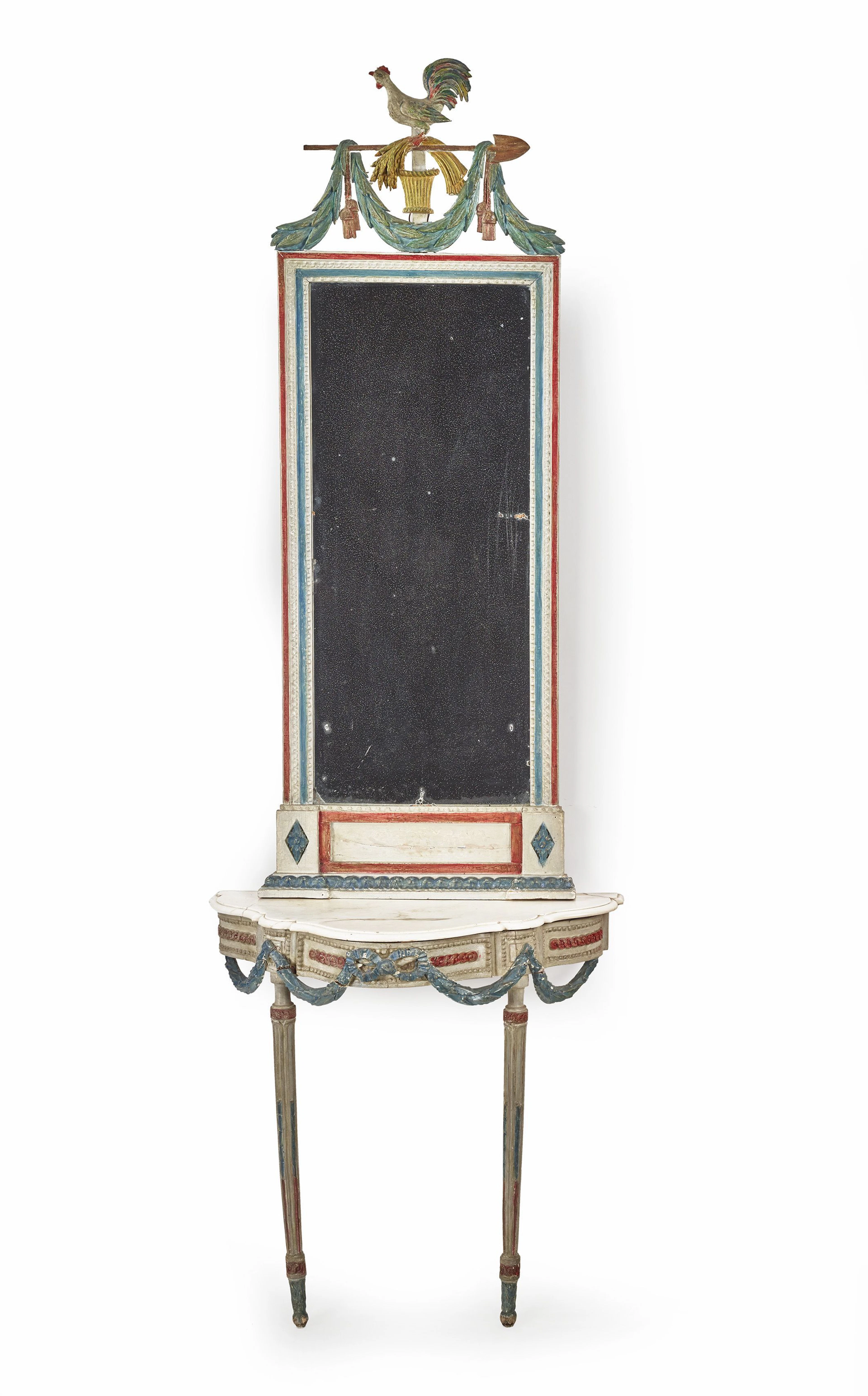 CONSOLE ET MIROIR ITALIEN D'ÉPOQUE NÉOCLASSIQUE