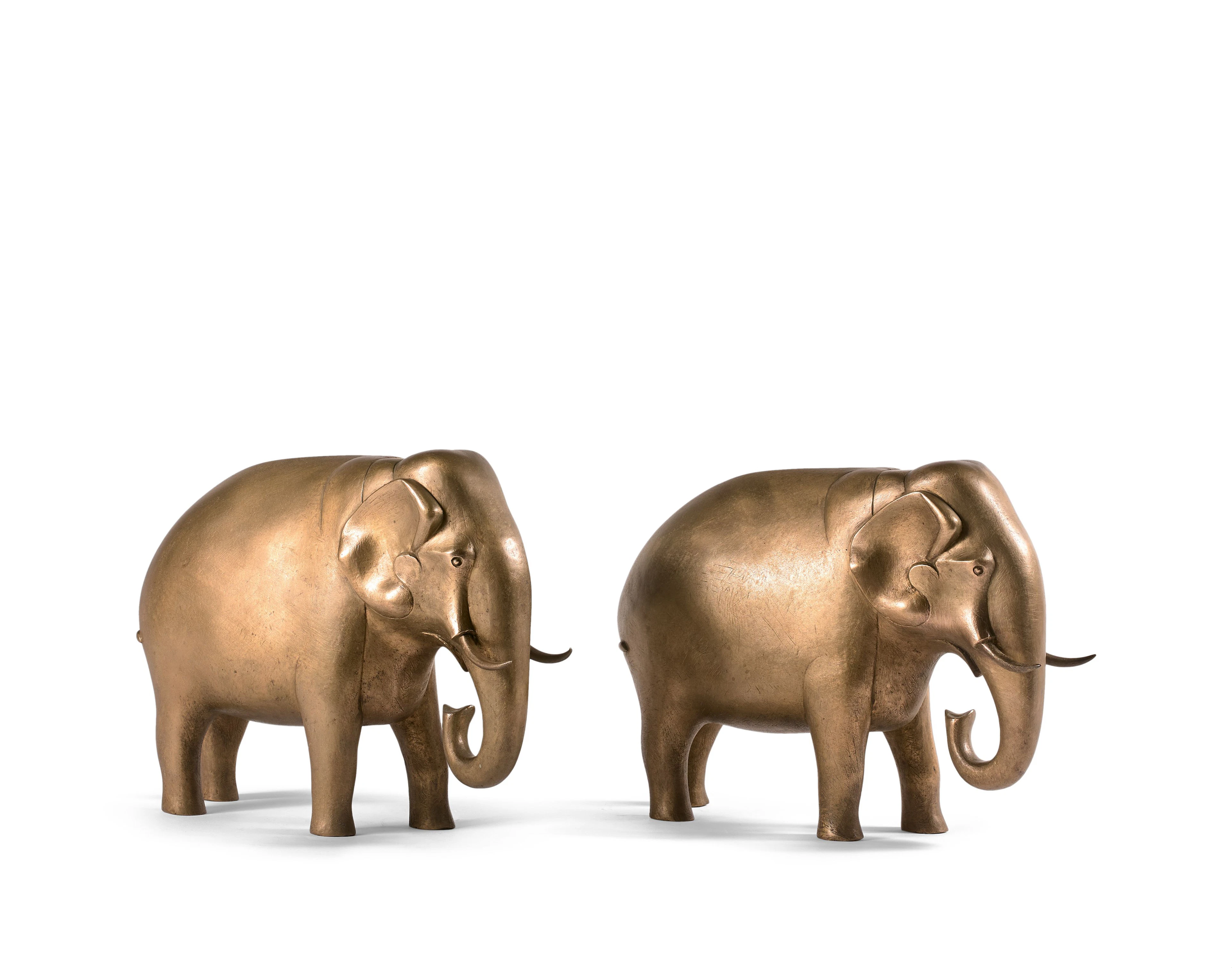 François-Xavier LALANNE (1927 - 2008) Deux éléphants de...