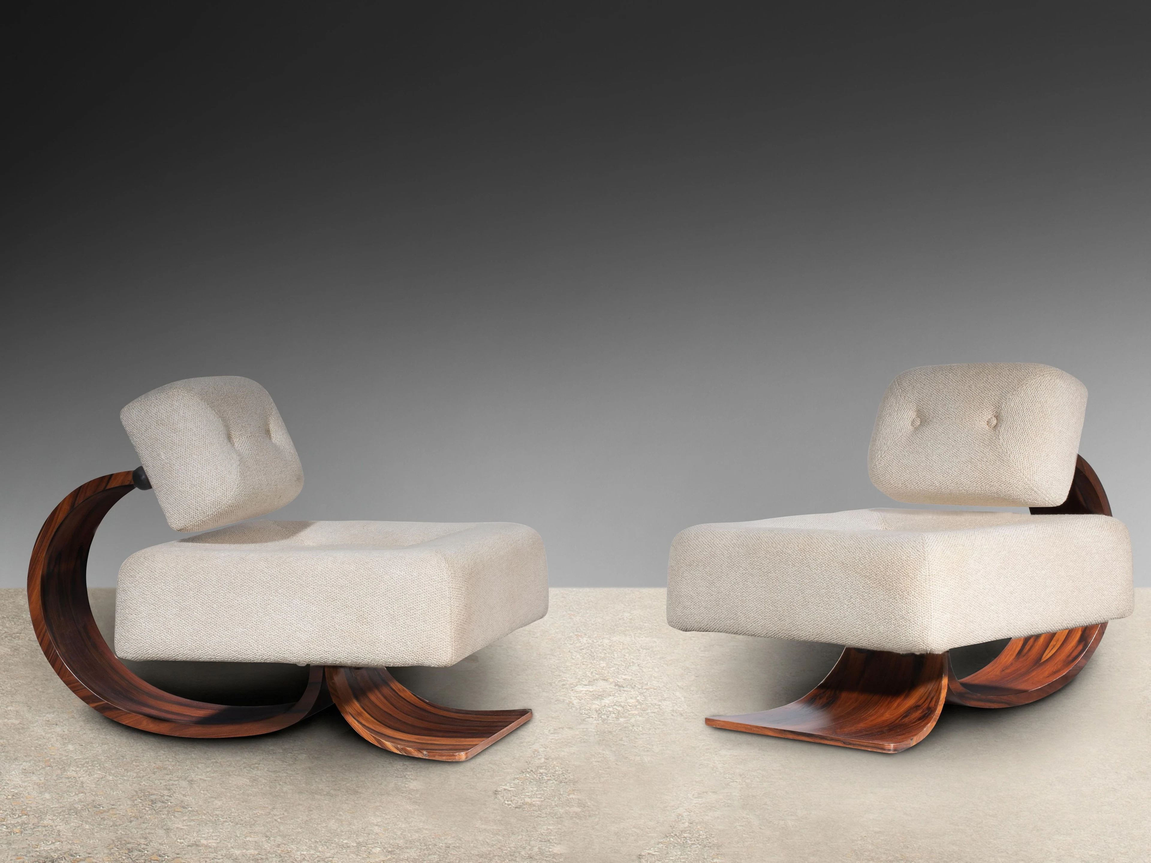 Anna Maria & Oscar NIEMEYER 1929-2012 & 1907-2012 Paire de chauffeuses mod