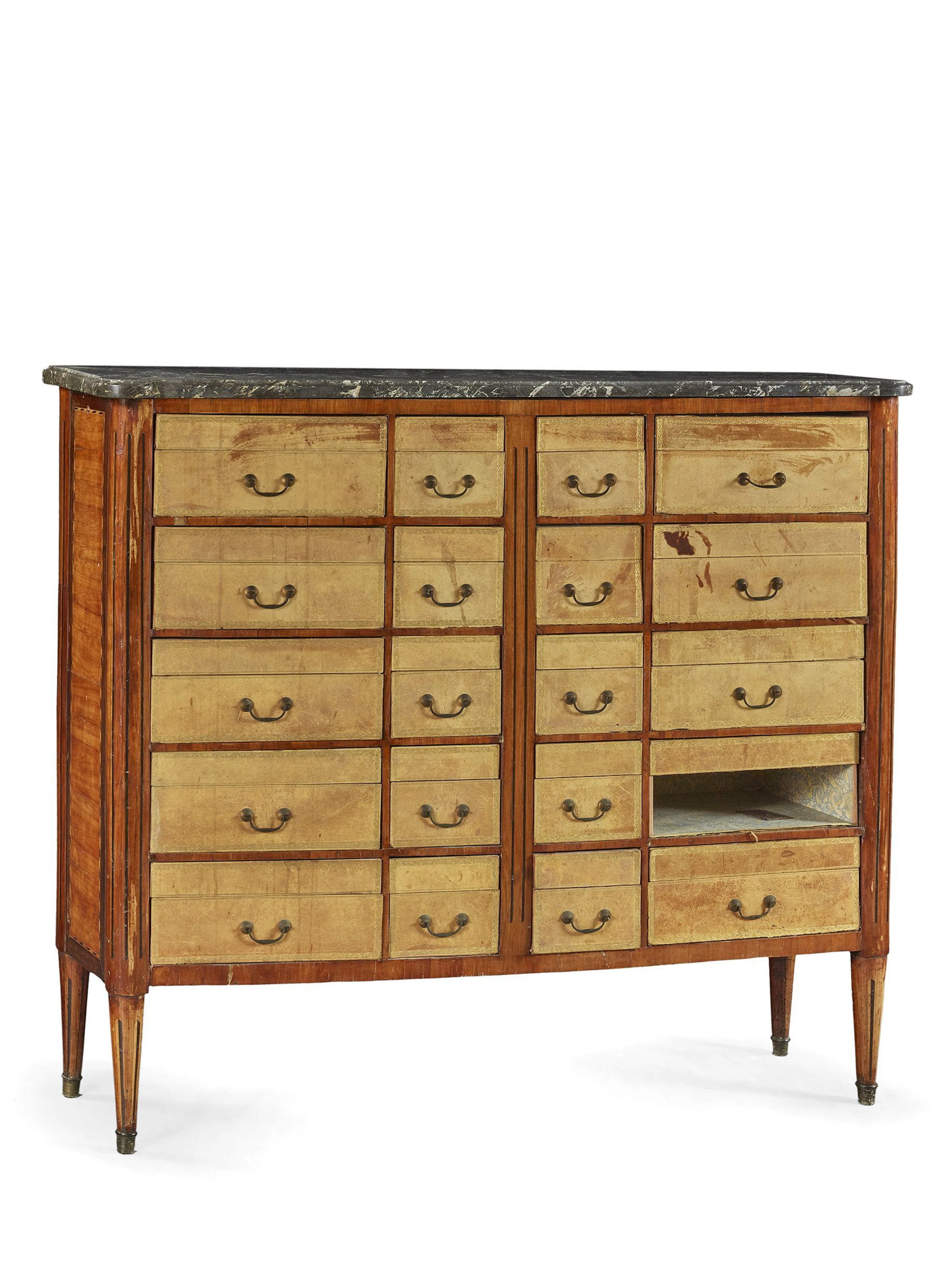 CARTONNIER DE STYLE LOUIS XVI Estampille de C. Henry