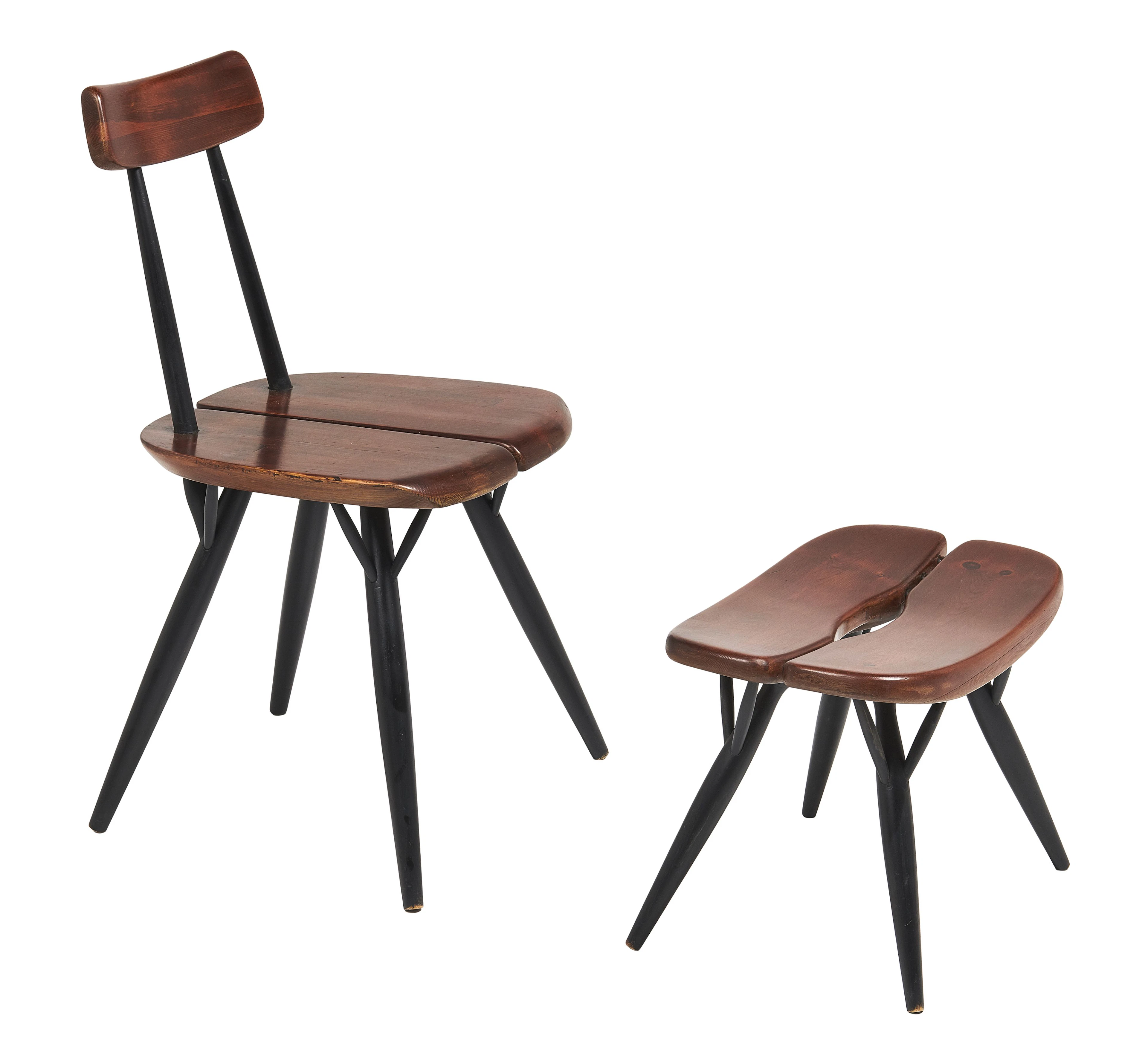 Ilmari TAPIOVAARA (1914-1999) Chaise et tabouret « Pirkka » - 1955