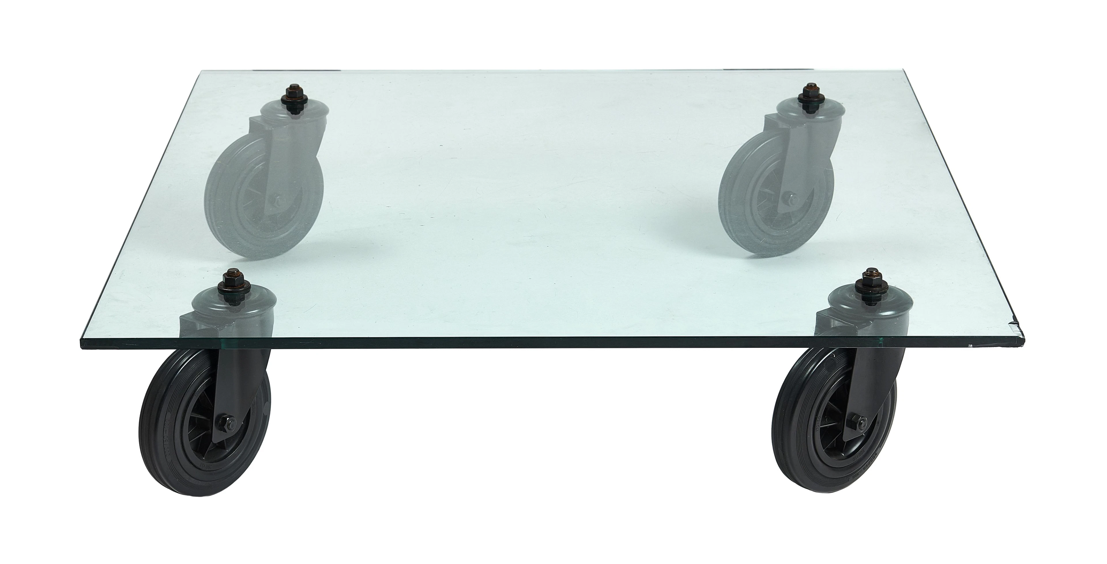 Gae AULENTI (1927-2012) Table basse dite « Tavolo con ruote » – 1980