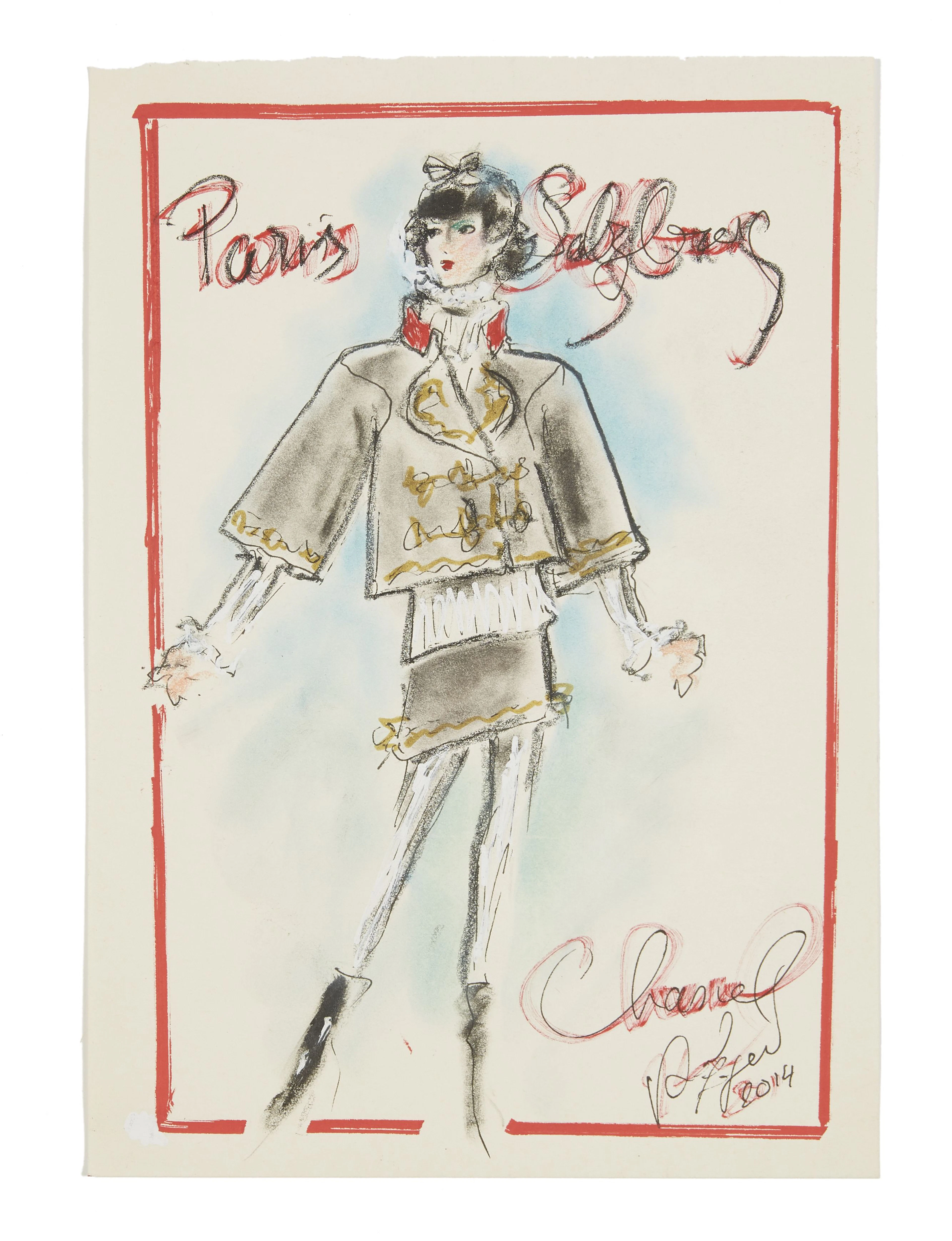 KARL LAGERFELD pour Chanel 1933 - 2019 Dessin de mode Feutre