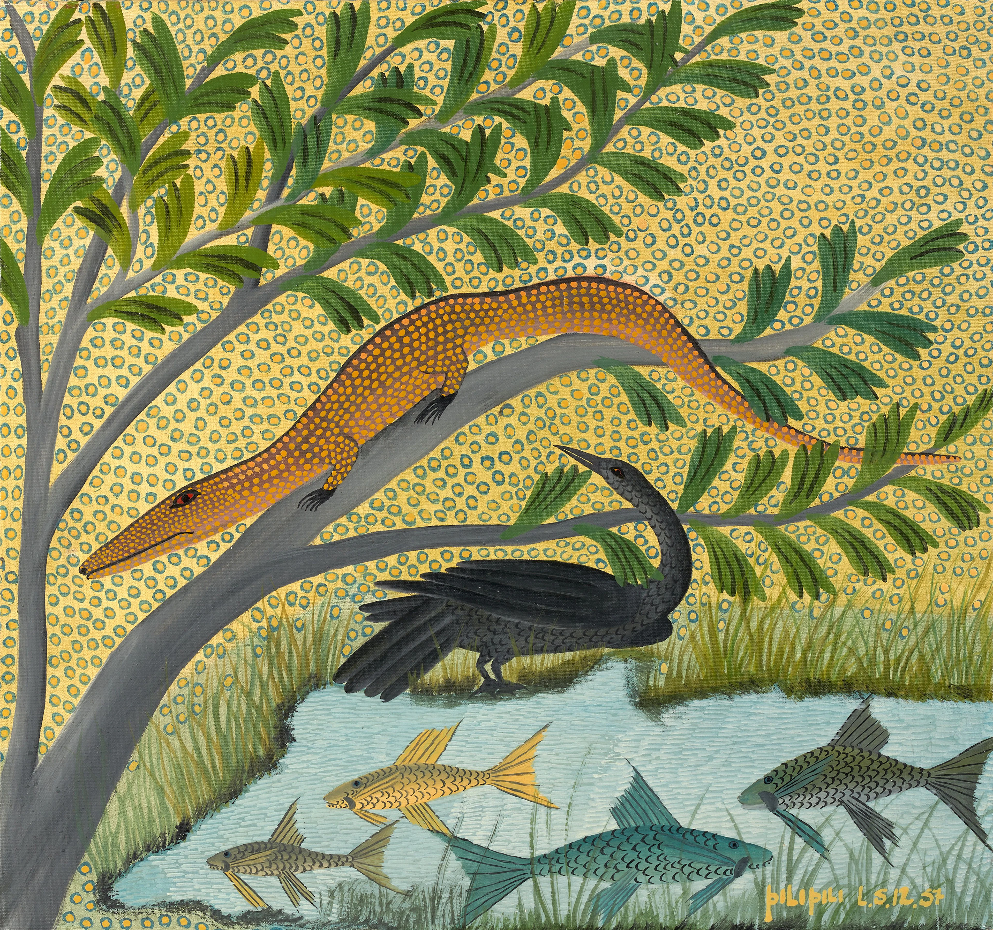 Pilipili MULONGOY 1914-2007 - Congo Sans titre, 1957 Huile sur toile
