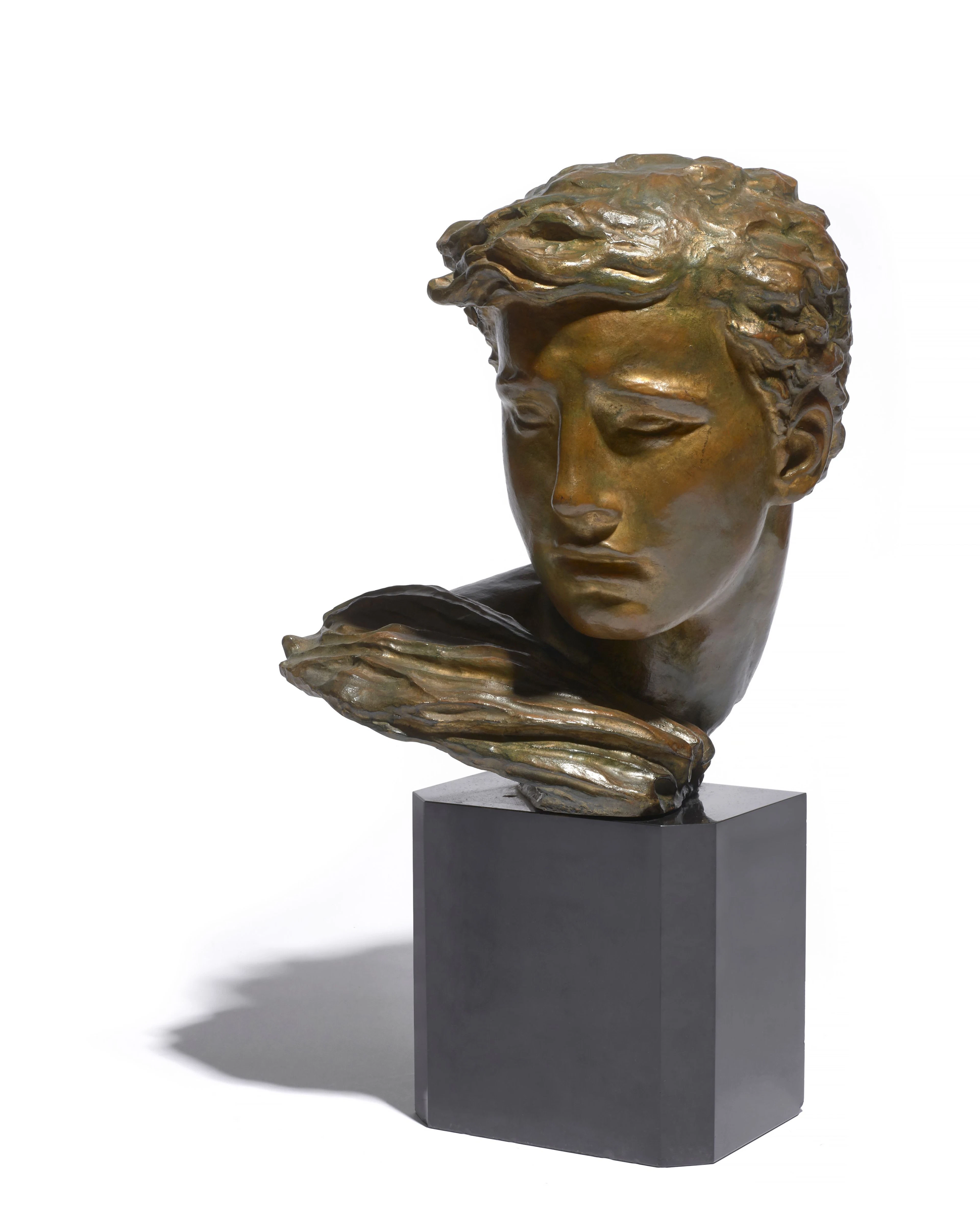 Alexandre KELETY 1874-1940 Buste de jeune homme, la tête tournée vers la droite