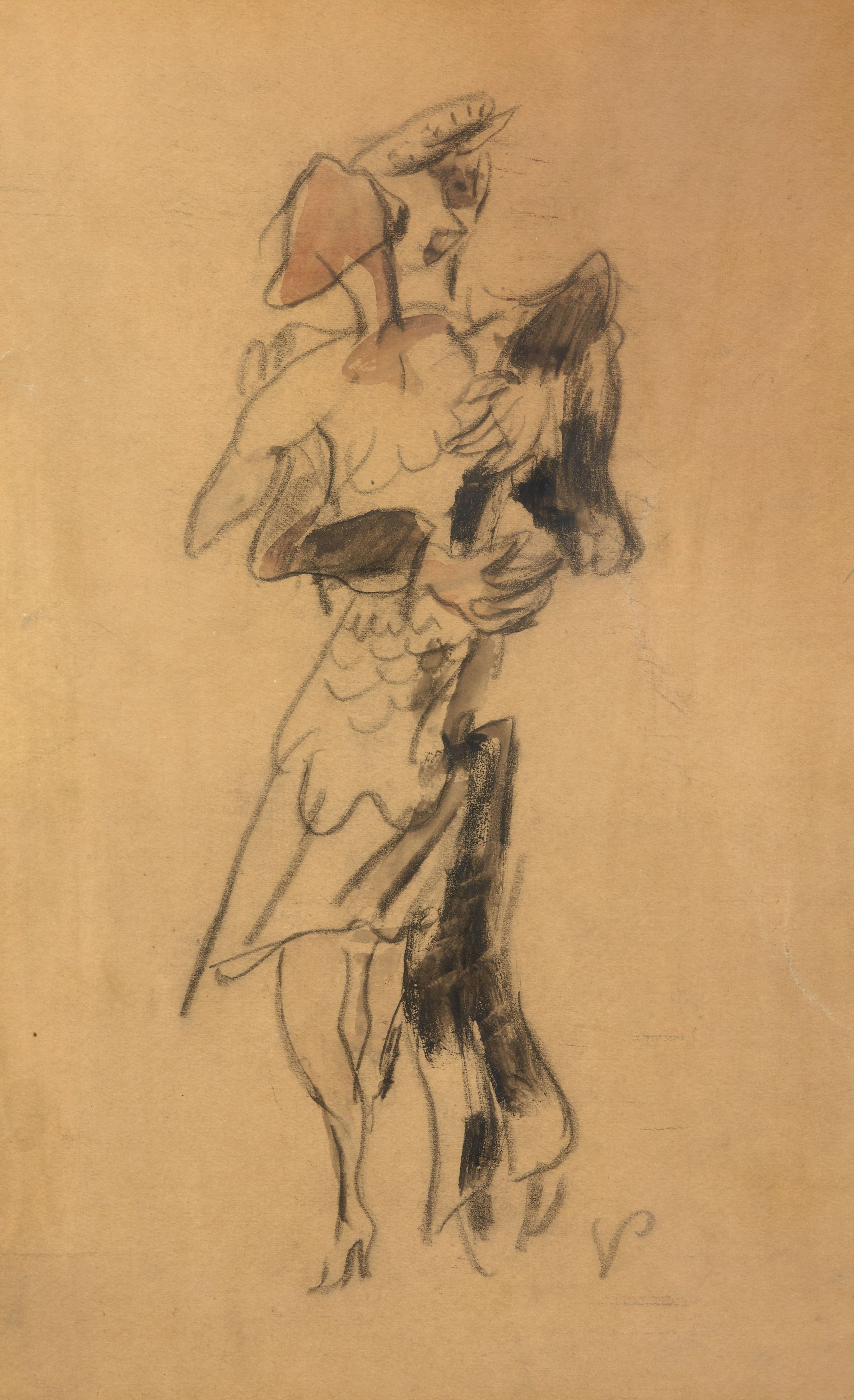 GEN PAUL 1895-1975 Couple de danseurs - circa 1925 Fusain...