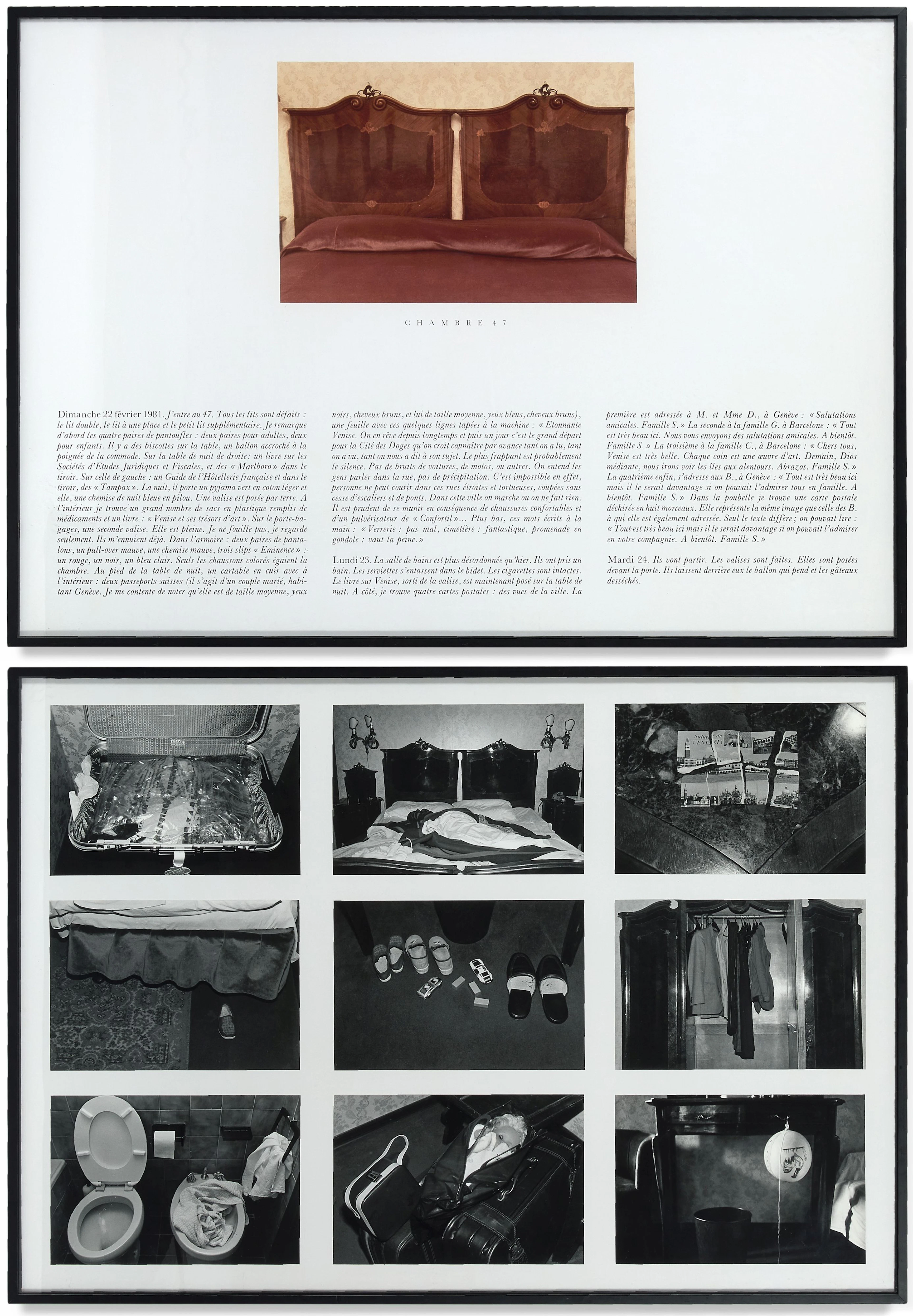 Sophie CALLE (Née en 1953) L'Hôtel - Chambre 47