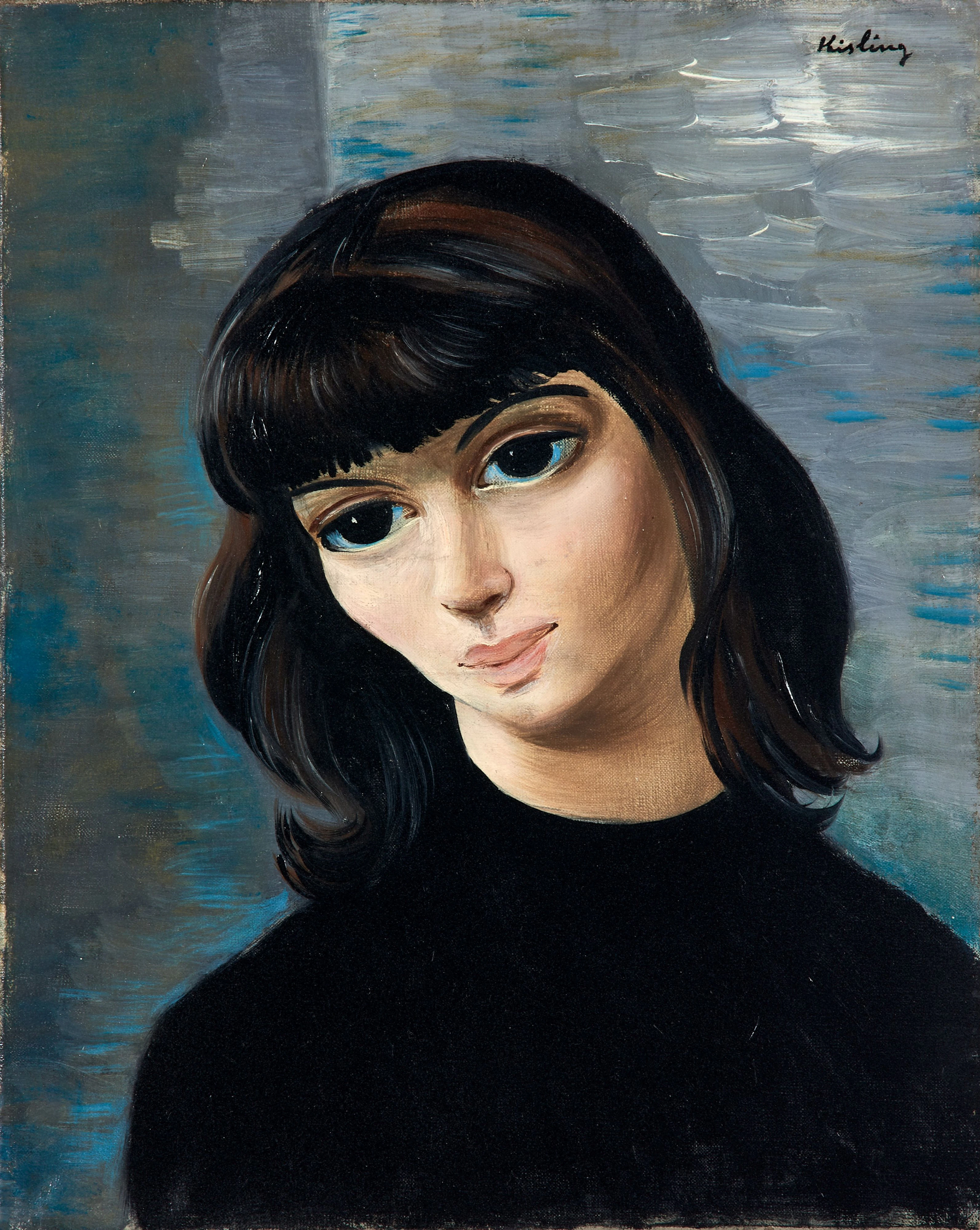 Moïse KISLING 1891-1953 Jeune femme brune - circa 1940 Huile sur toile