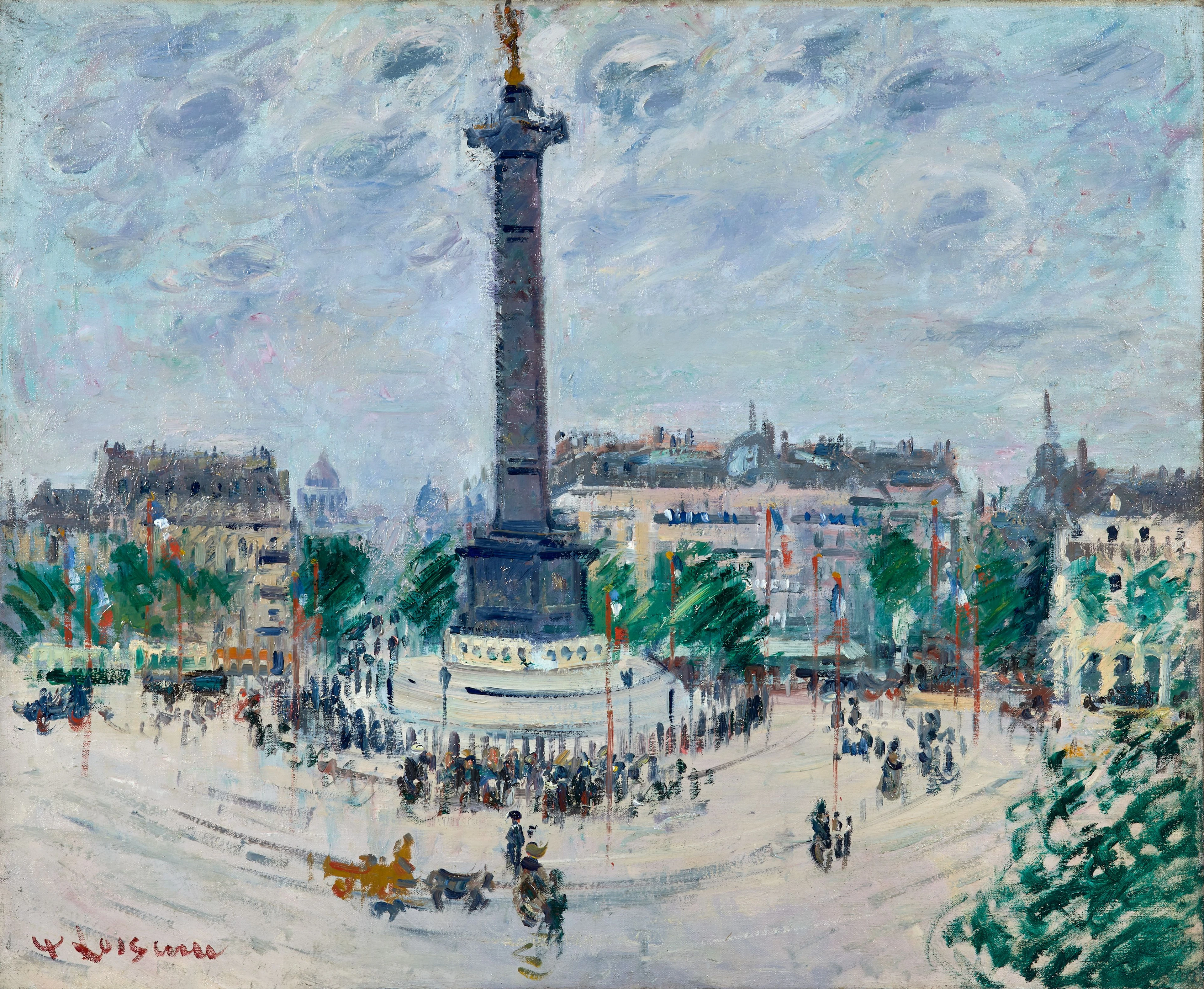 Gustave LOISEAU 1865-1935 Place de la Bastille - 1922 Huile sur toile