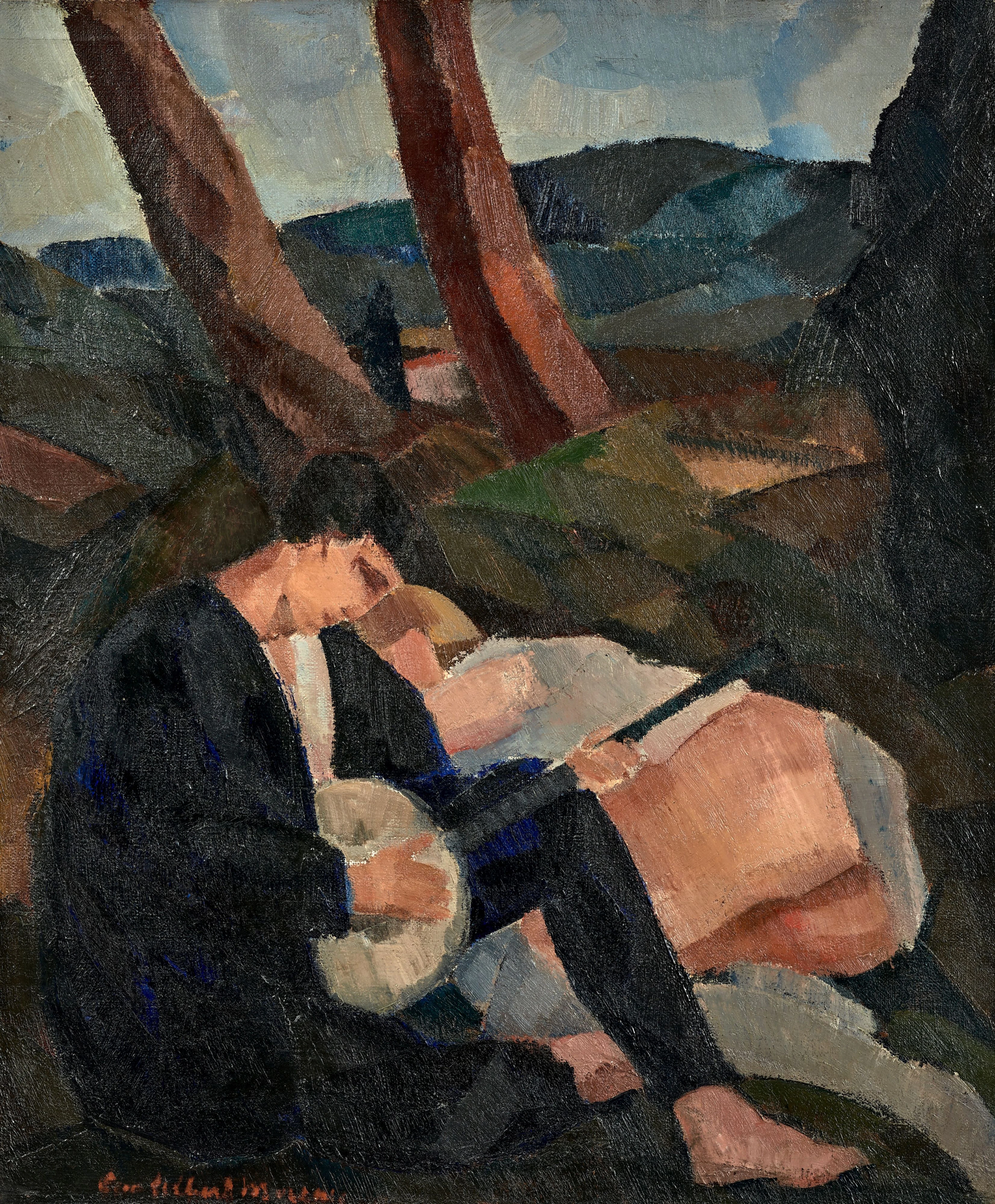 Luc-Albert MOREAU 1882-1948 Le joueur de banjo - 1914 Huile sur toile