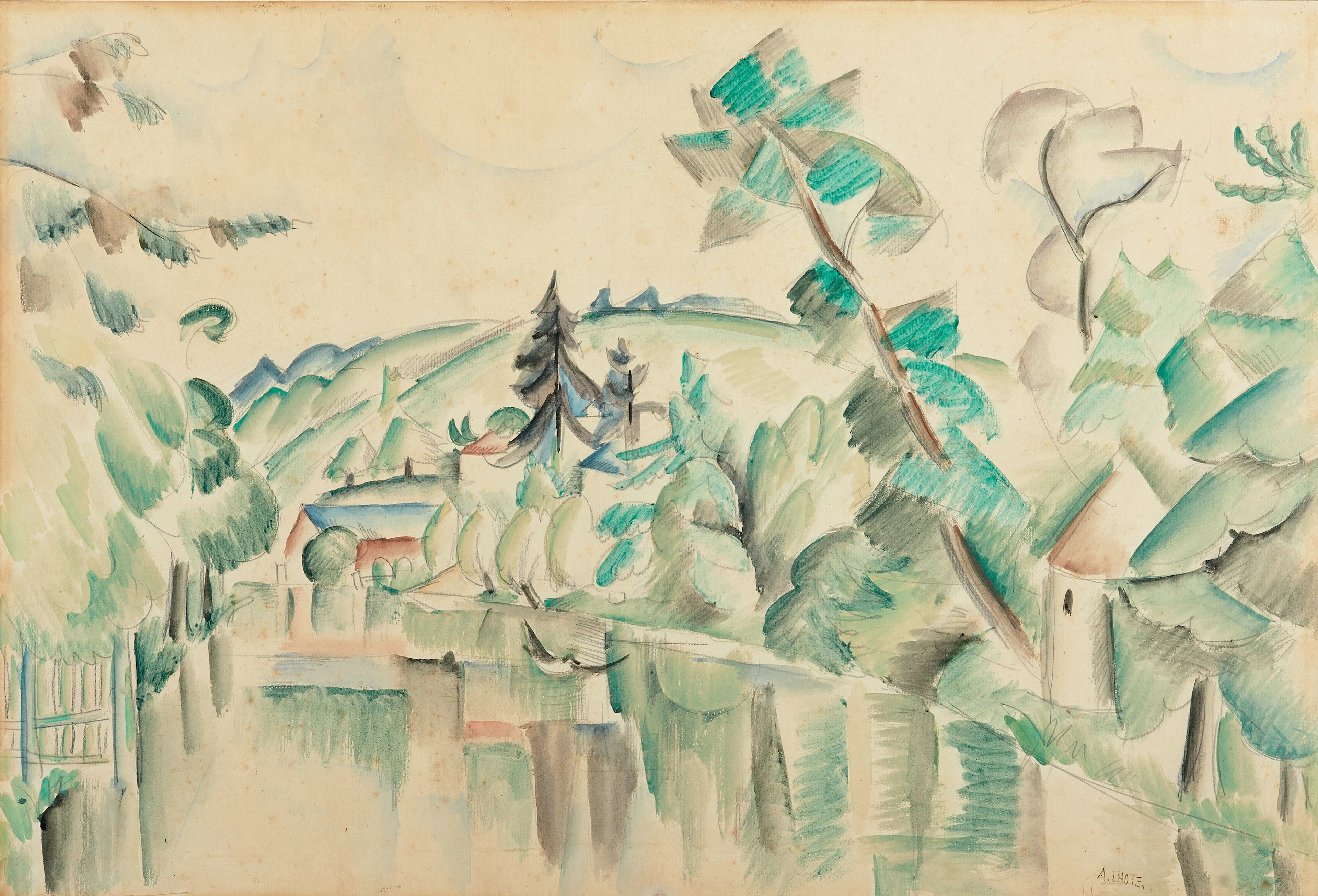 André LHOTE 1885 - 1962 Bord de rivière - circa 1911-1912...