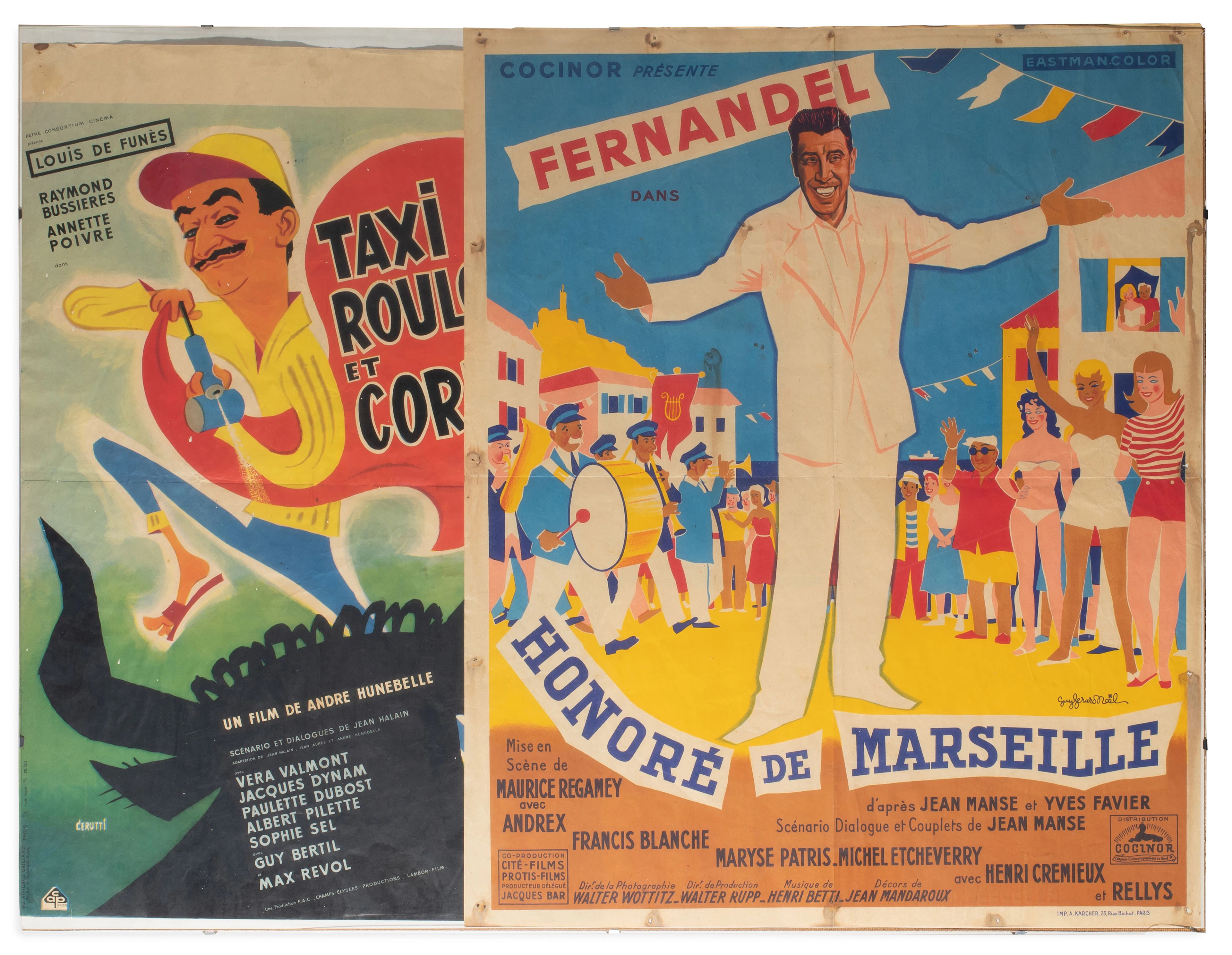 HONORÉ DE MARSEILLE & TAXI ROULE Lot de deux affiches originales