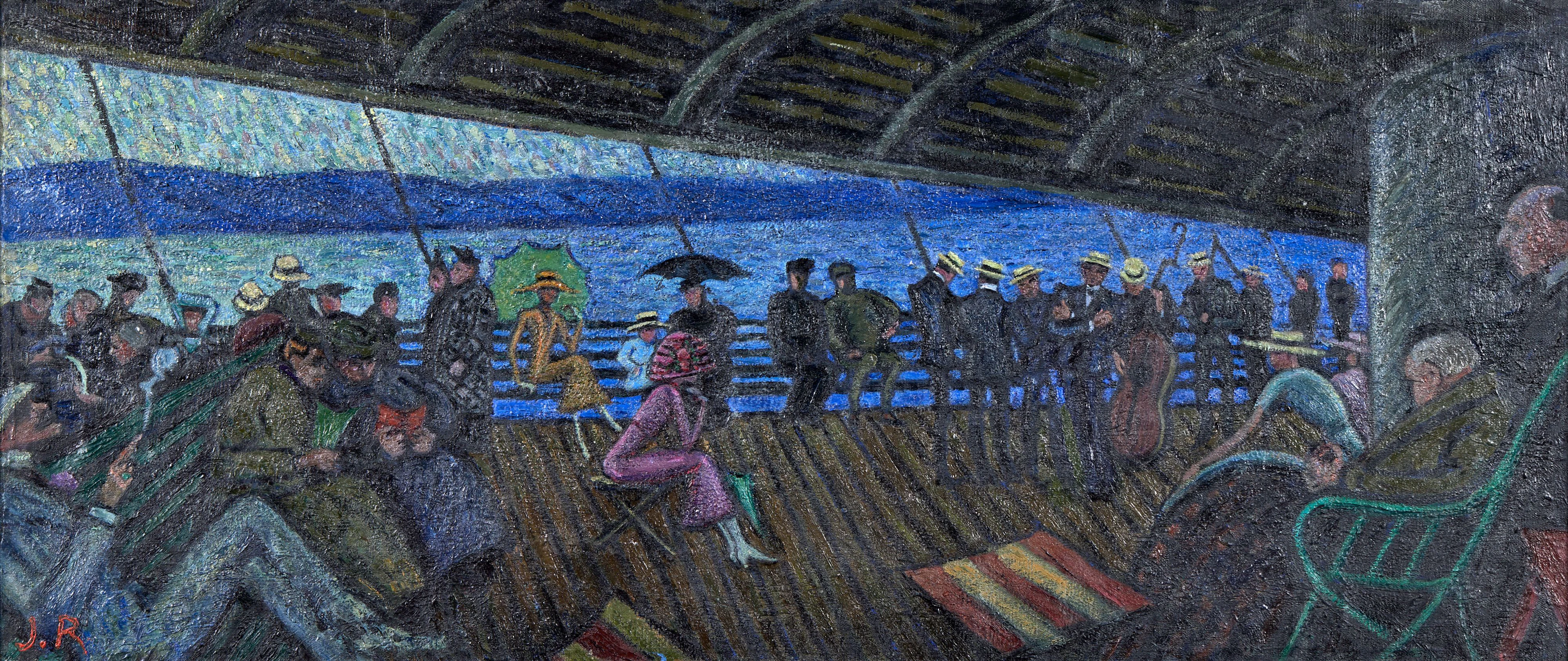 Juliette ROCHE 1884 - 1980 Sur le lac de Genève - 1912 Huile sur toile