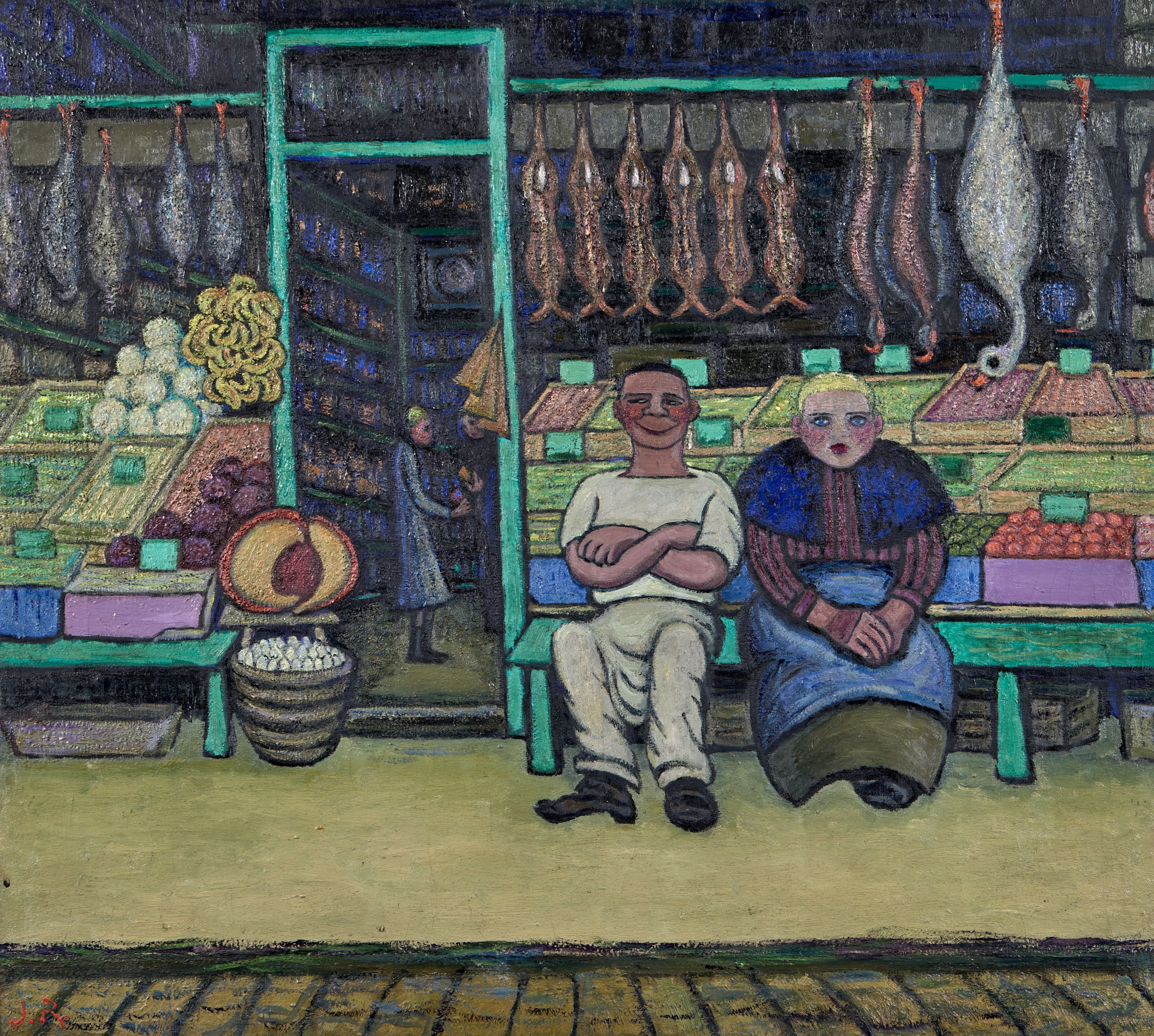 Juliette ROCHE 1884 - 1980 Epicerie - 1912 Huile sur toile